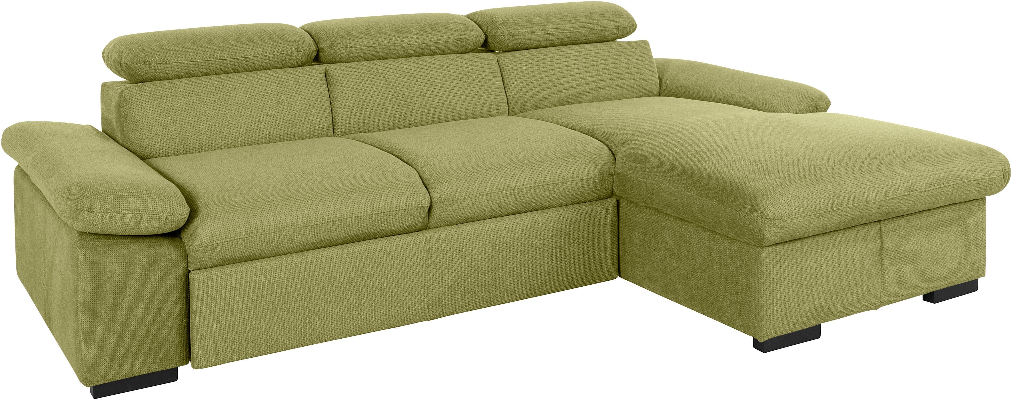COTTA Hoekbank Lola L-vorm met hoofdeinde-functie & poef keuze met bedfunctie, bedlade & armleuningverstelling (set)