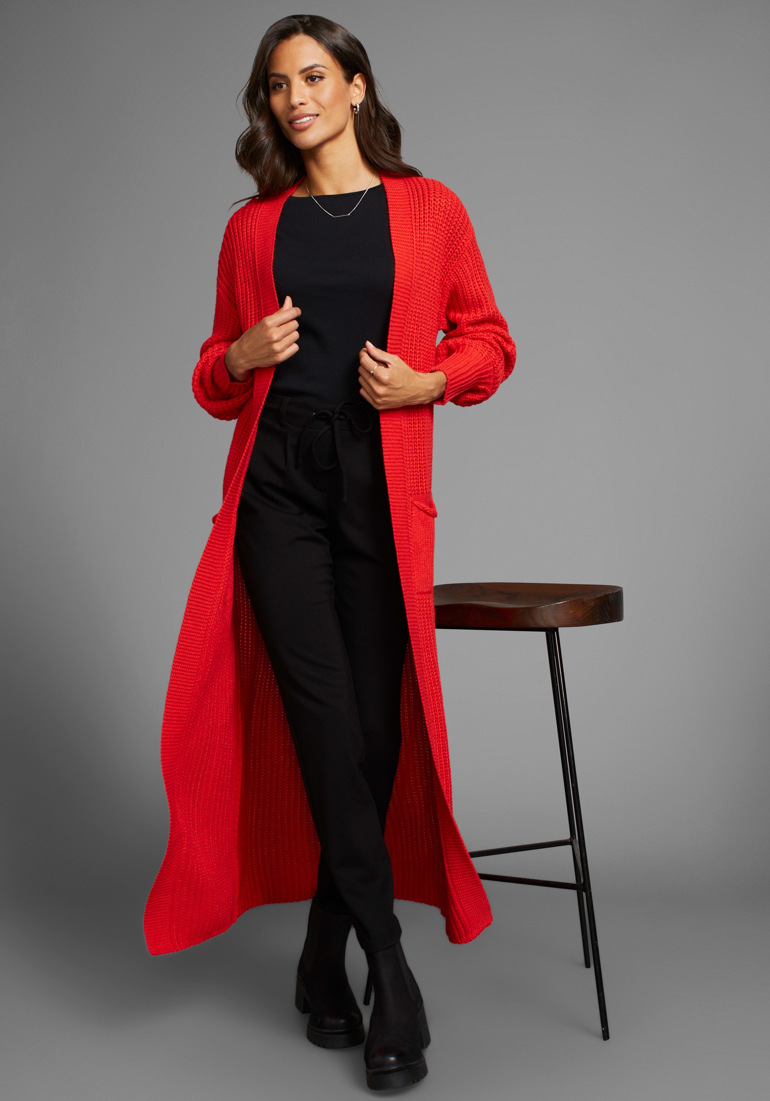 Laura Scott Lang vest van heerlijk zacht grofbreisel