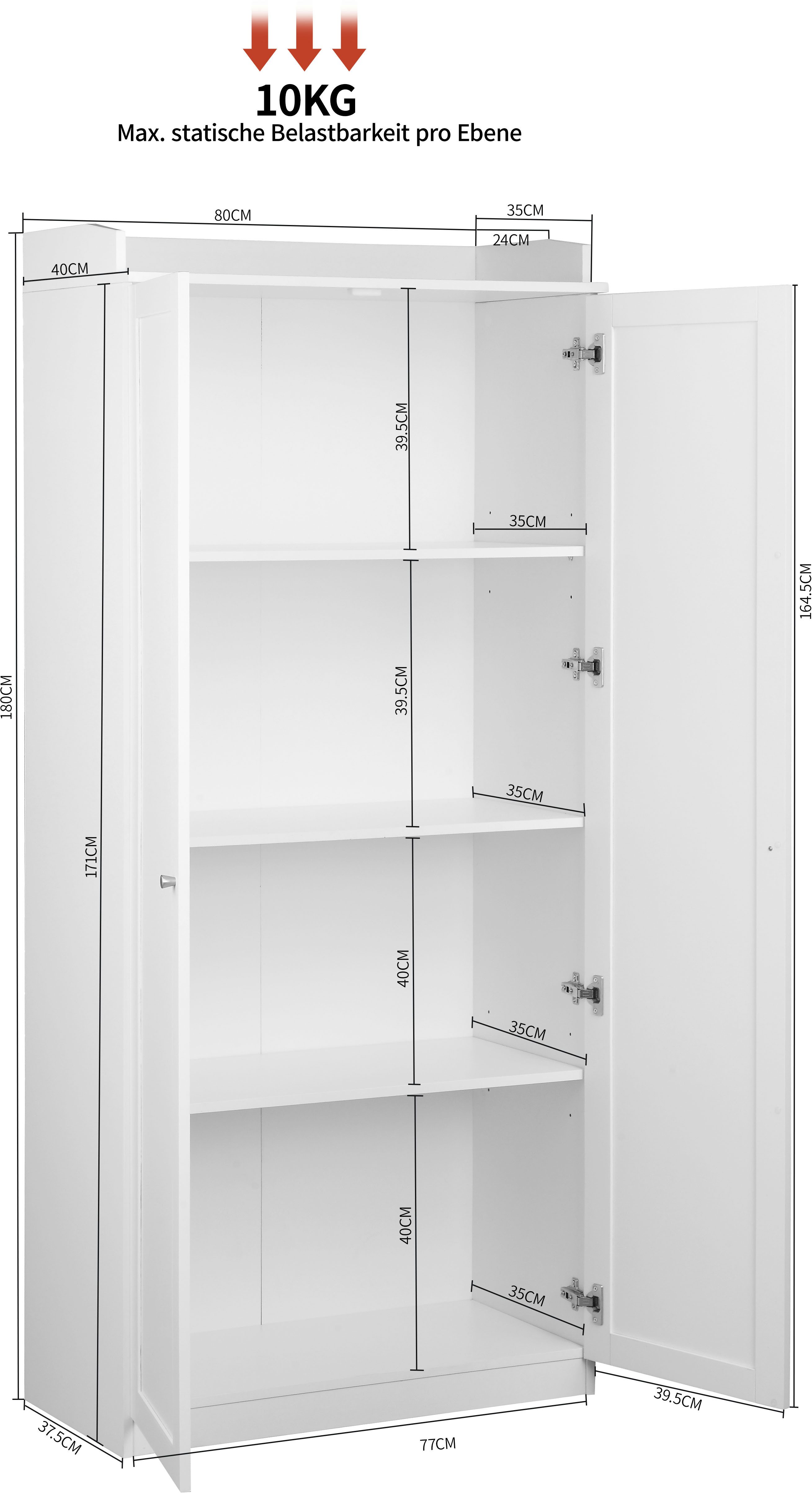 Home affaire Archiefkast Aalborg 4 vakken met ordnerhoogte, omrandde opbergruimte, hoogte 180 cm
