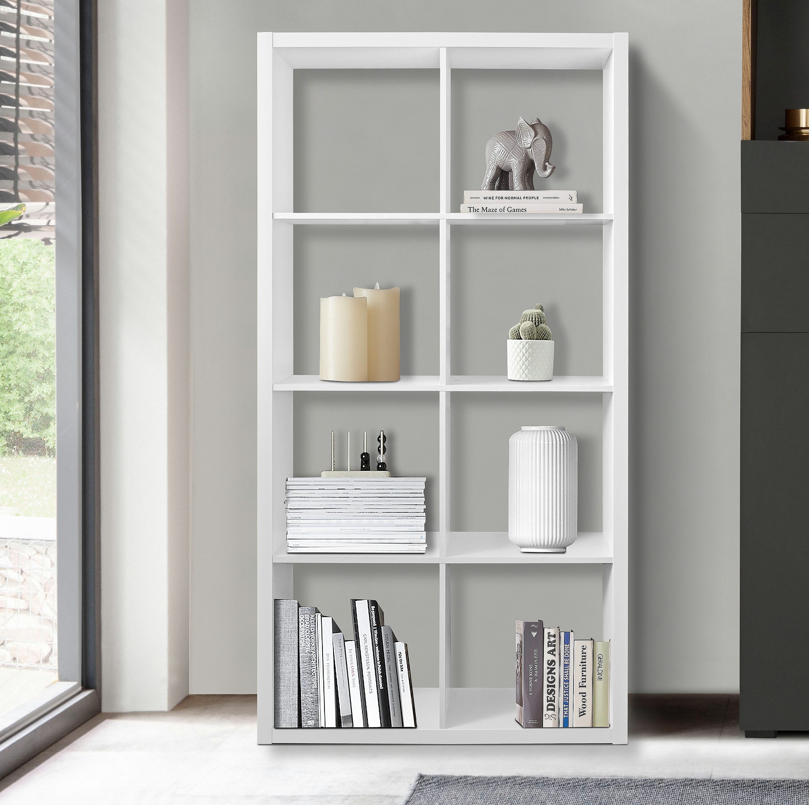 INOSIGN Boekenkast IZOLA, roomdivider, ordnerstelling, kubusrek, met 6 of 8 vakken, liggend en staand(b/d) 76x37 cm