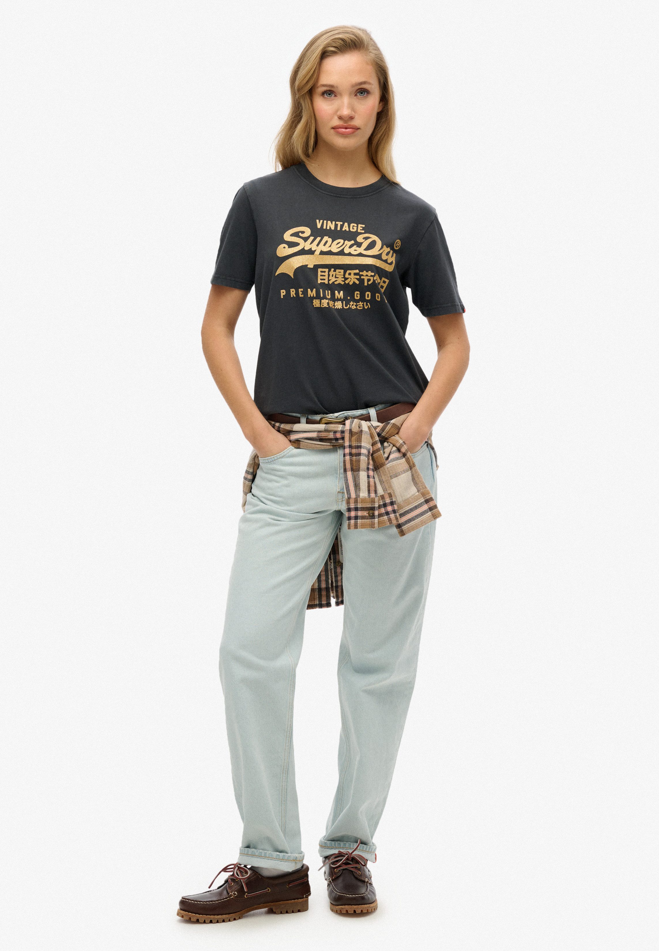 Superdry Shirt met korte mouwen VL METALLIC RELAXED TEE