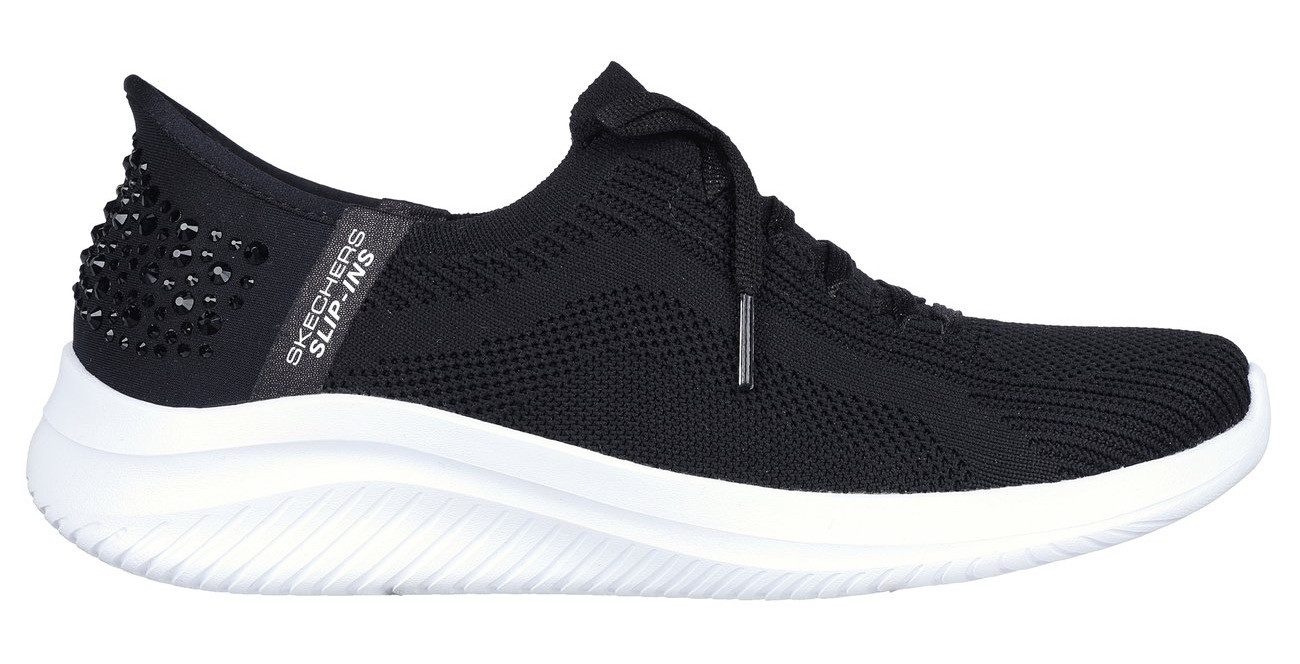 Skechers Slip-on sneakers ULTRA FLEX 3.0-SHINING GLITZ , comfortschoen, slipper, sneaker met coole glitter-nieten