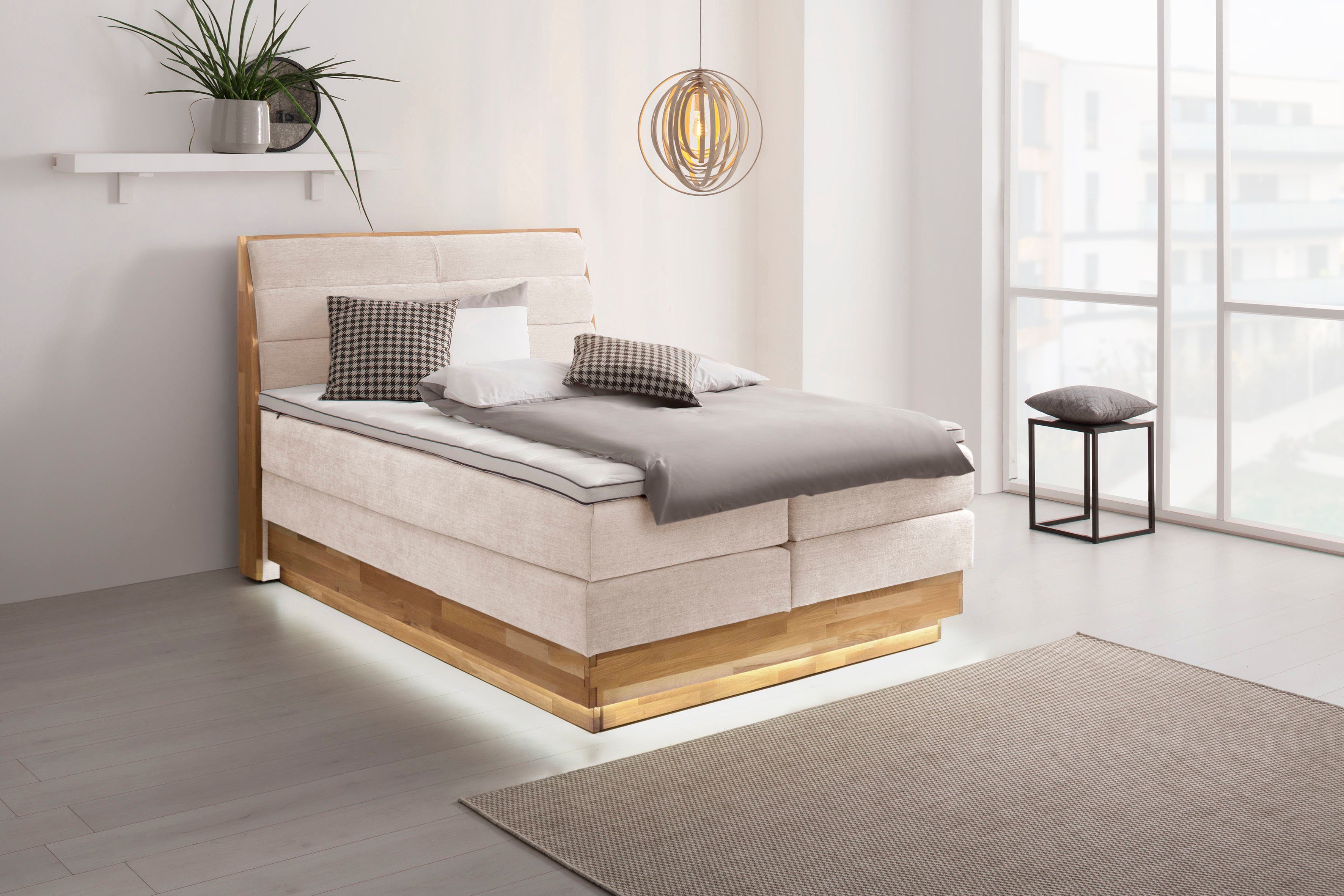 OTTO products Boxspring Ledverlichting, met gecertificeerde, gerecyclede overtrekstoffen
