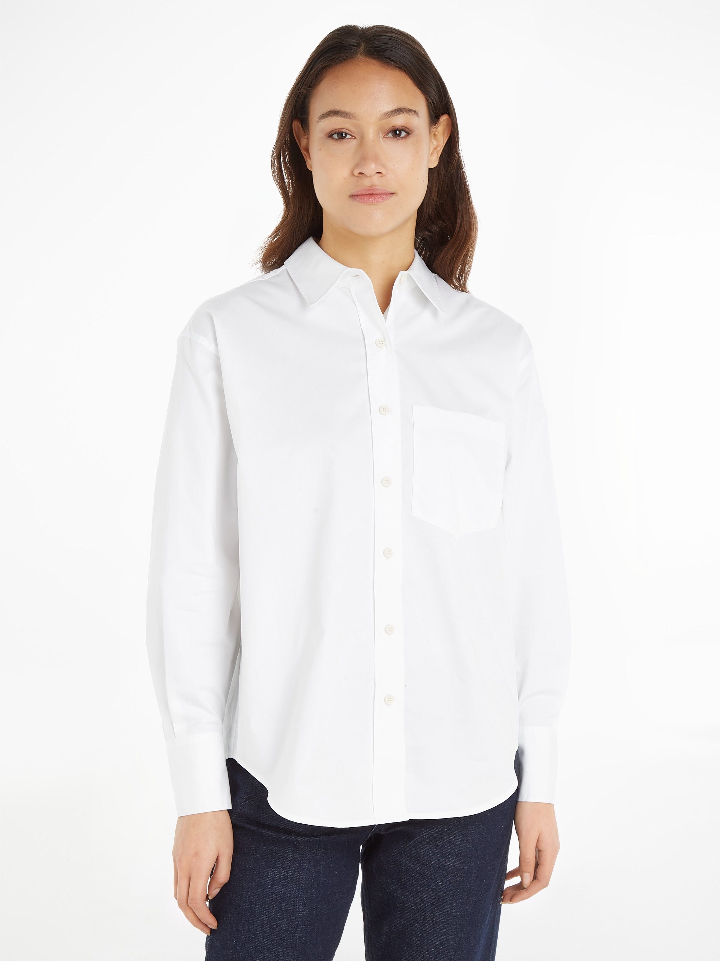 Calvin Klein Overhemdblouse RELAXED COTTON SHIRT met doorknoopsluiting