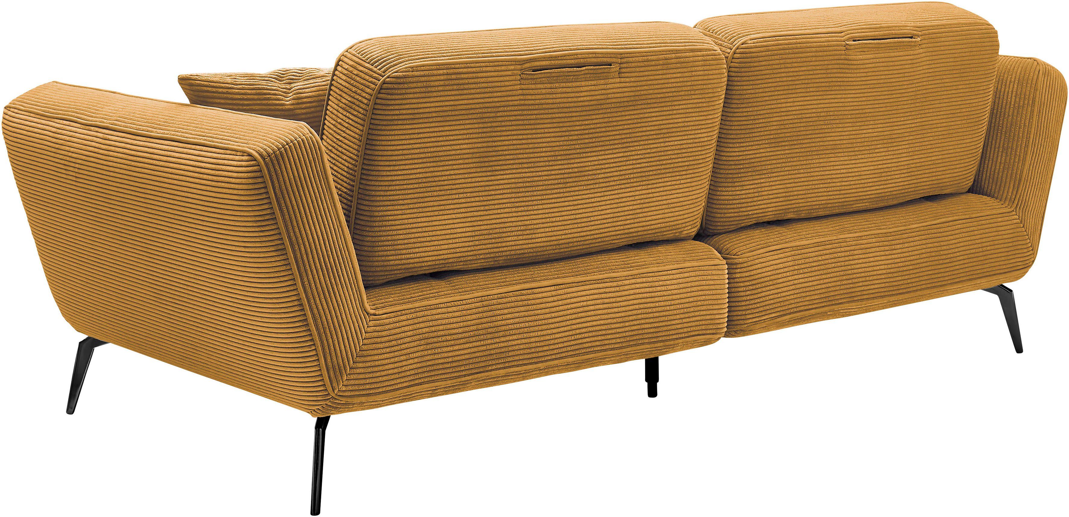 set one by Musterring Megabank SO 4500 Mega-sofa, mega comfortabel, hoogwaardig afgewerkt Voeten zwart mat, optioneel met hoofdsteun, breedte 260cm, in cord