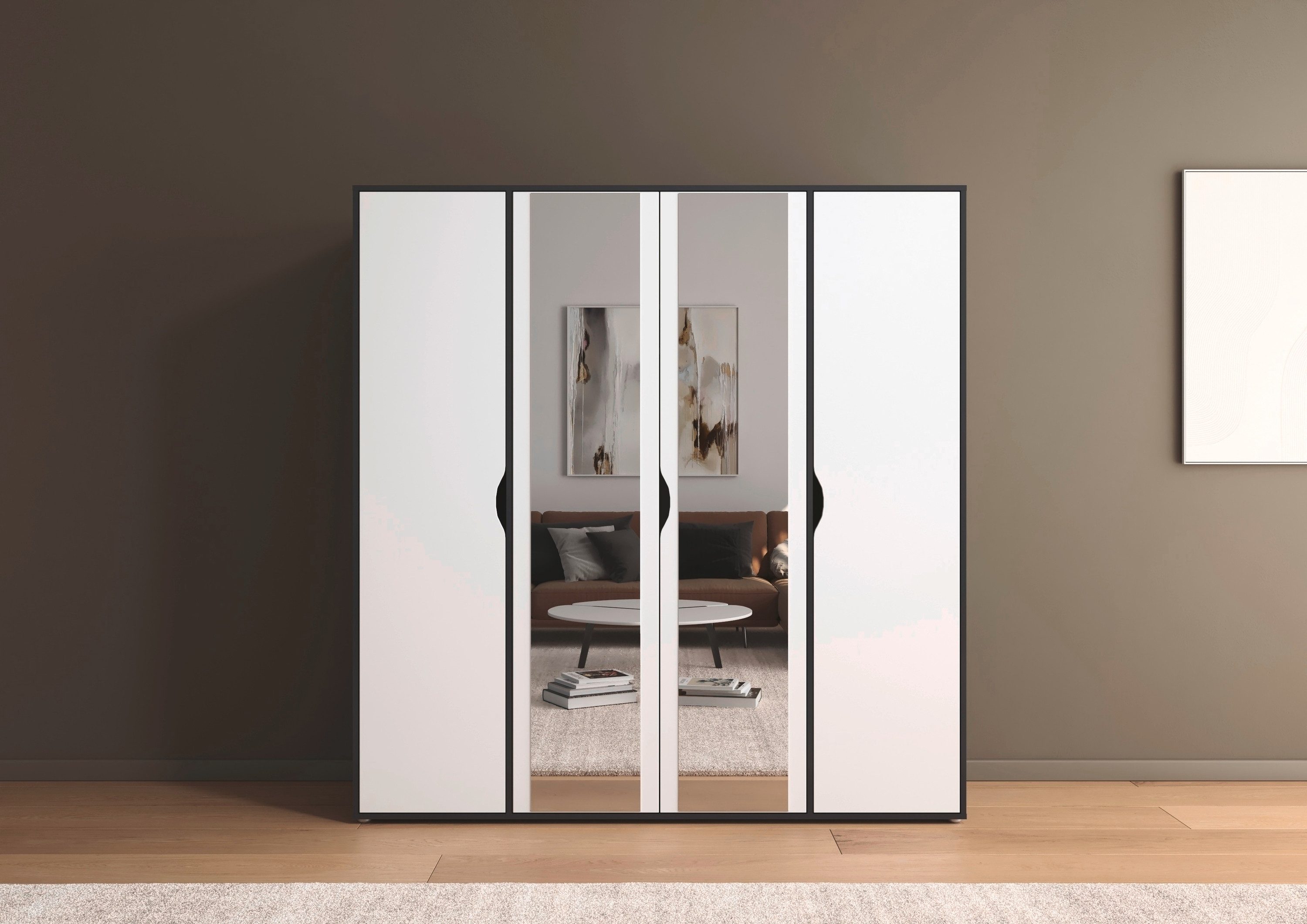 rauch Draaideurkast Kledingkast Kast Garderobe Wasmand NARAI met Spiegel Greefaansluitingen voor een greeploze look TOPSELLER MADE IN GERMANY