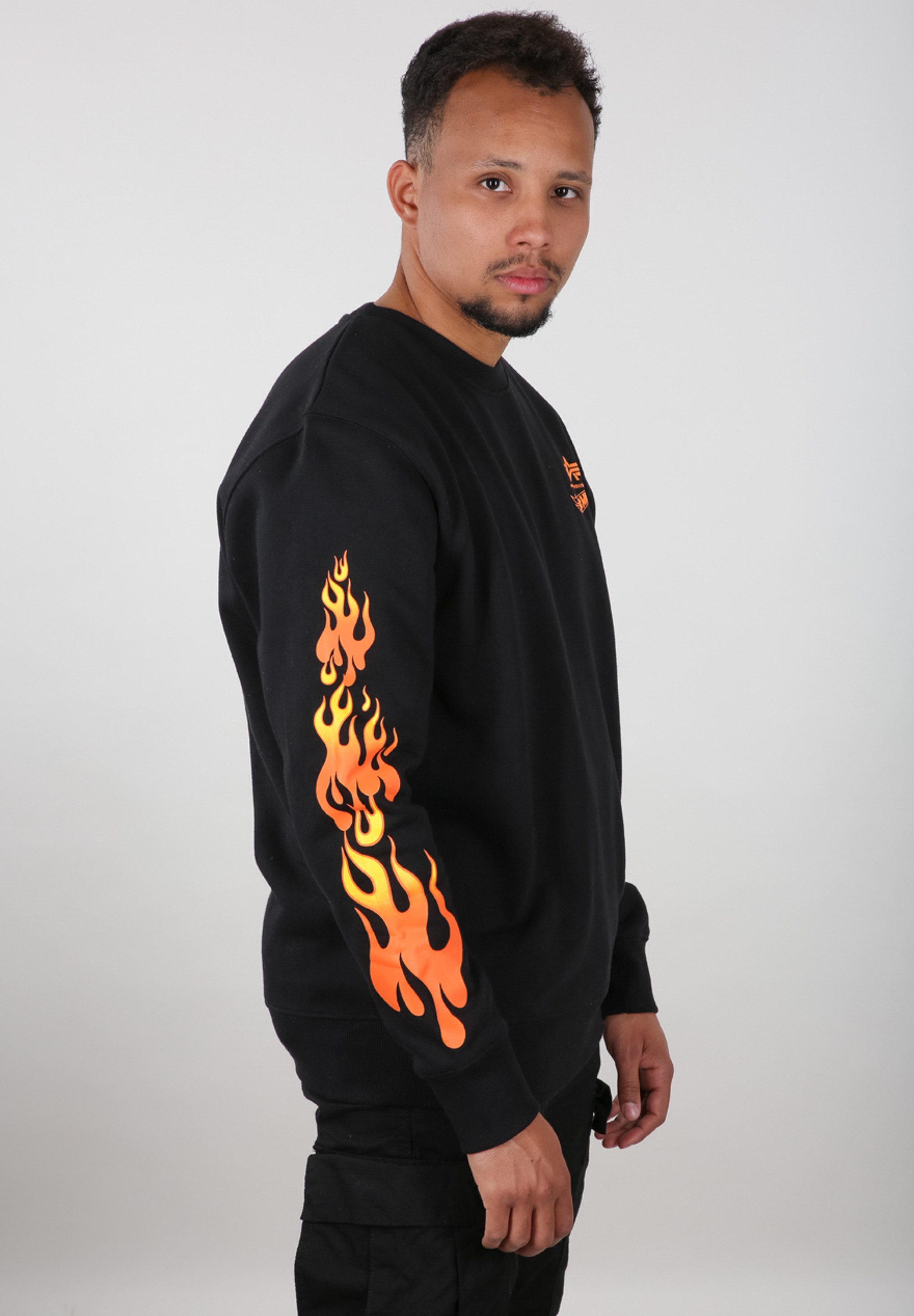 Alpha industries Flame Sweater Hot Wheels Crewneck Sweatshirt Black Heren