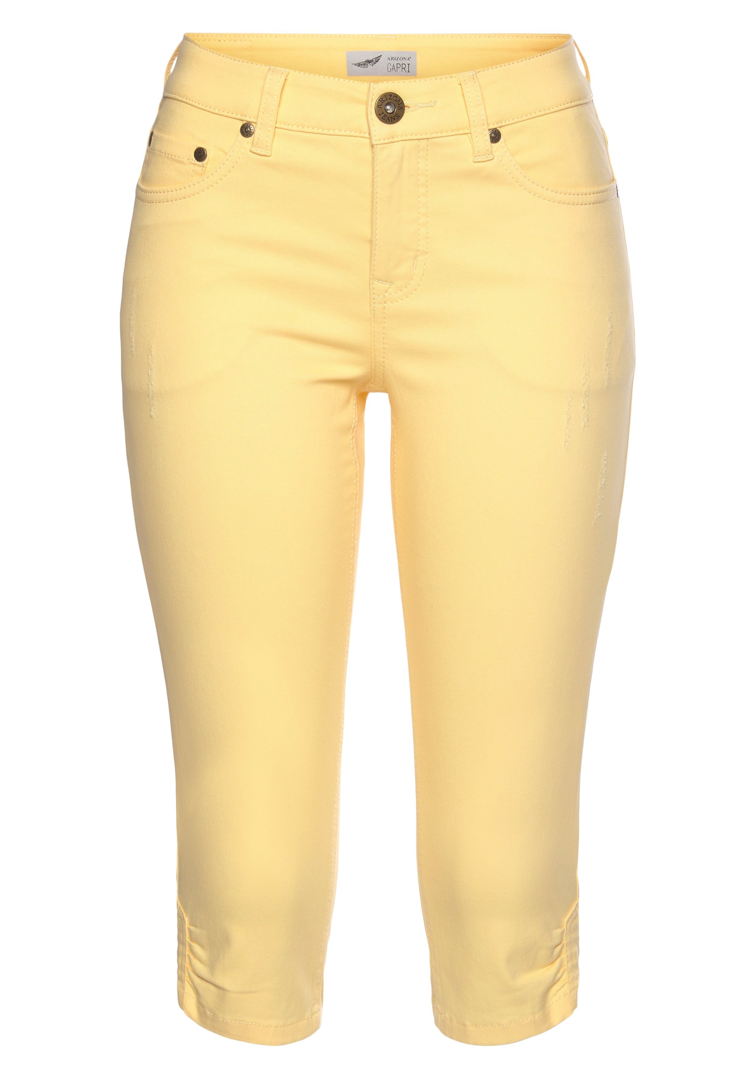 Arizona Capri jeans smalle pasvorm, met destroyed-effecten, lage taille