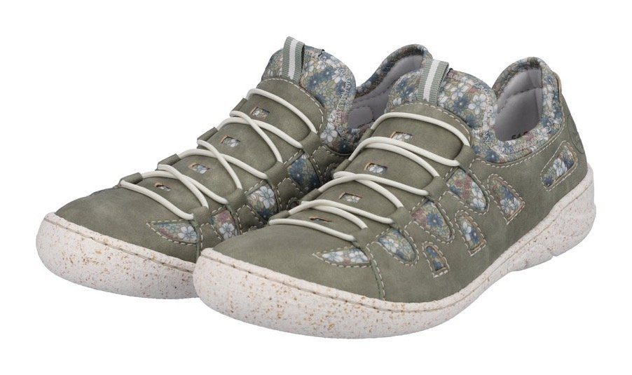 Rieker Slip-on sneakers Slipper, instapschoen, vrijetijdsschoen met bloemenprint