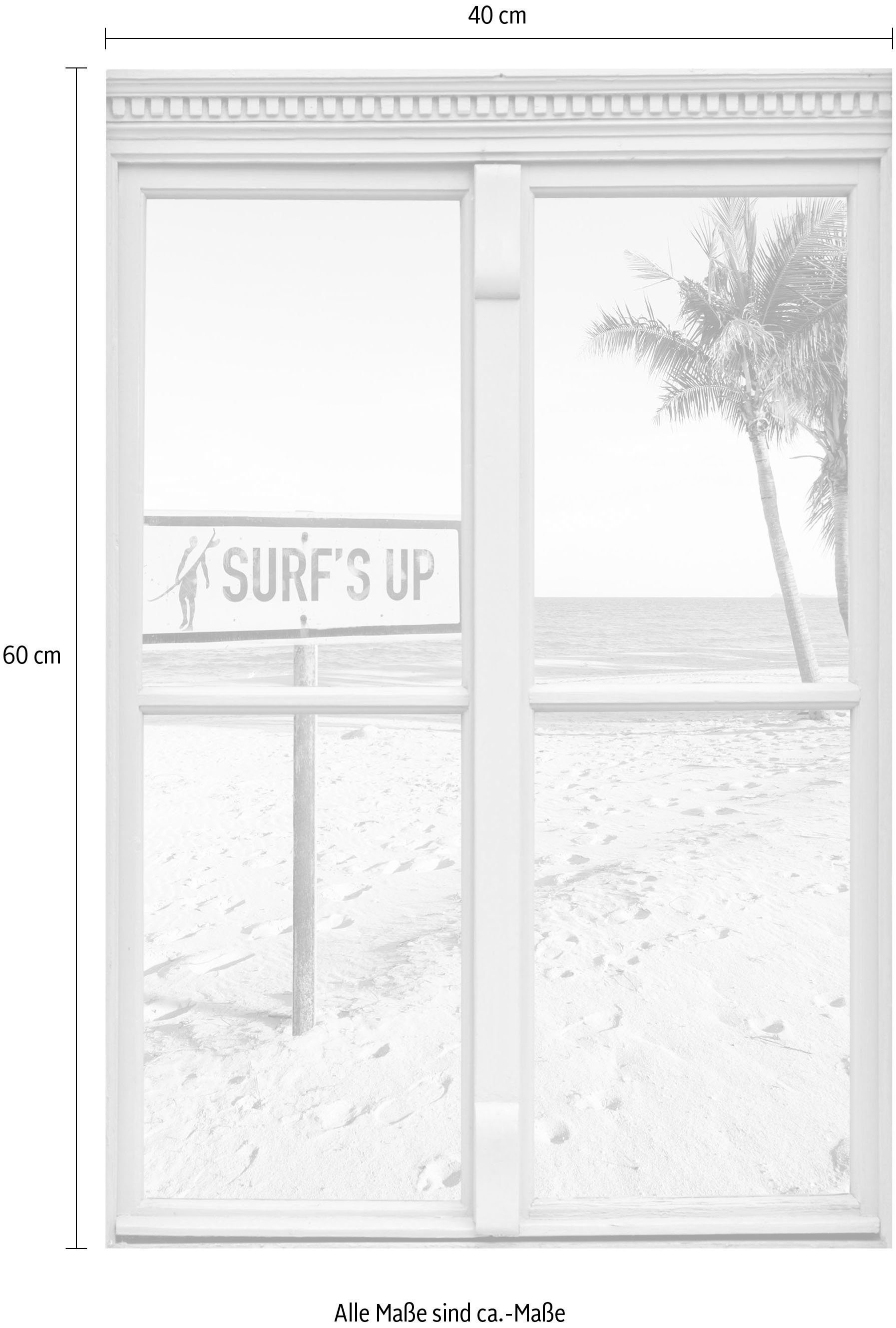 queence Wandfolie Surf's up Muursticker, muurdecoratie, zelfklevend, 3D, raam