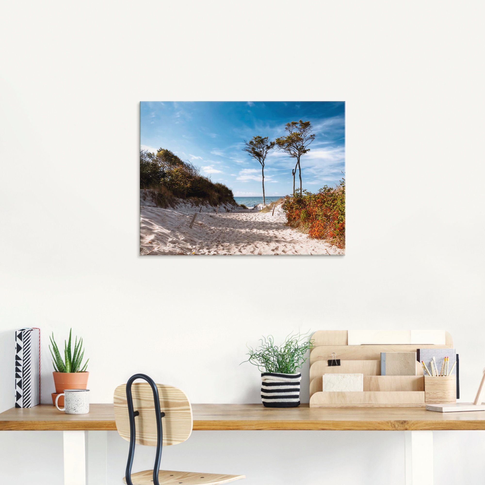 Artland Print op glas Weststrand Darss in verschillende maten