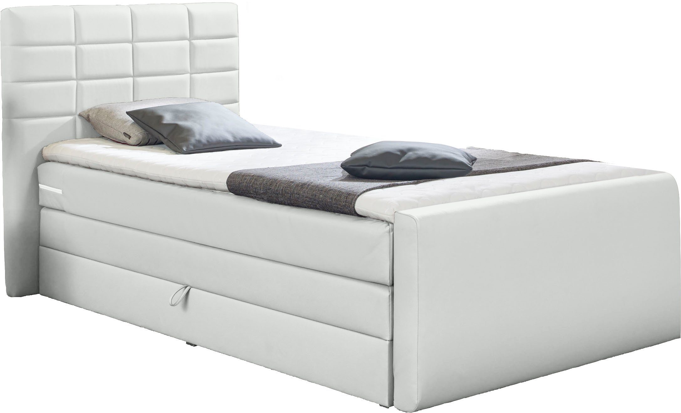 INOSIGN Boxspring Lethbridge incl. bedbox en matrastopper, twee matrastypes in h2 boxsprings wit