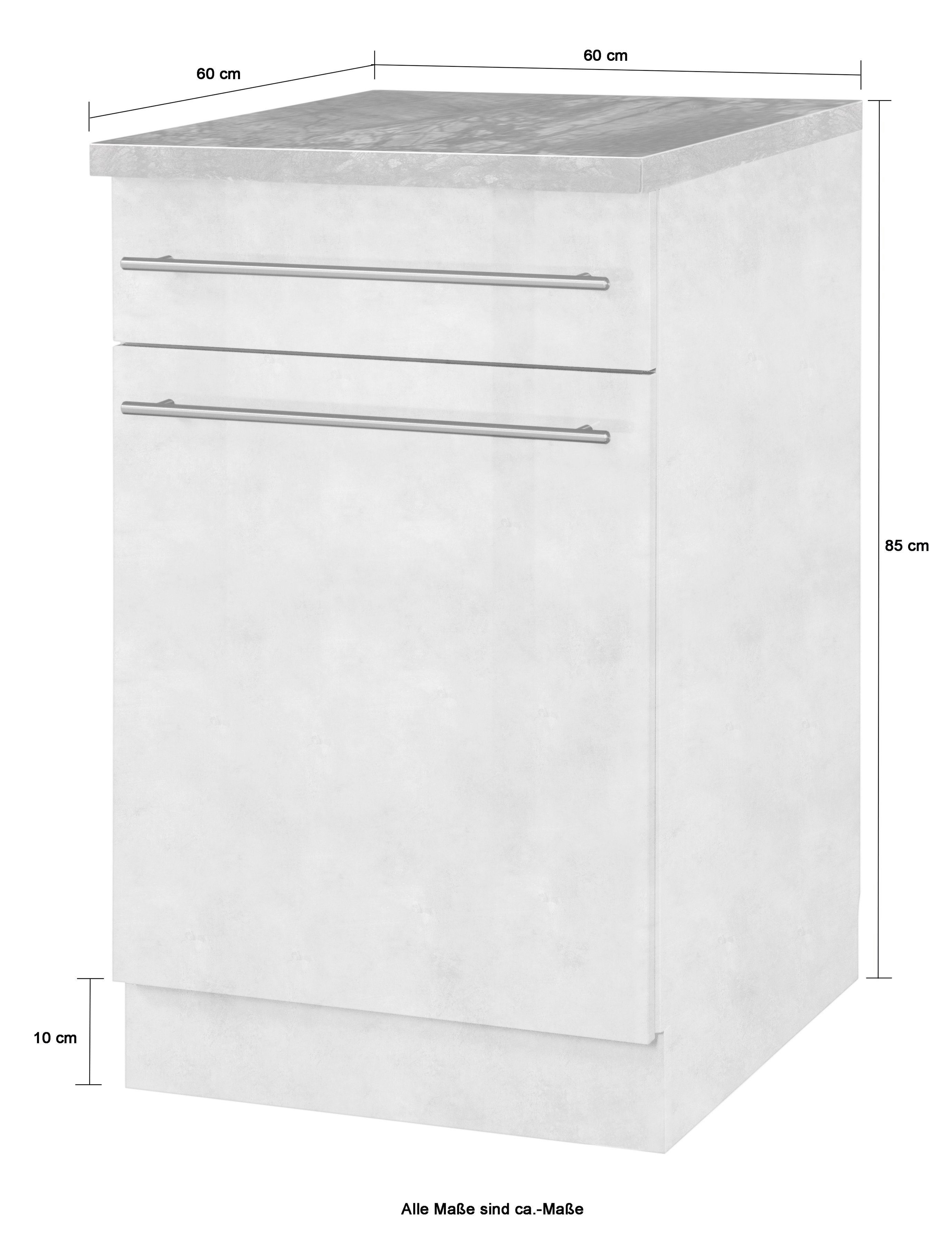 wiho Küchen Onderkast Chicago 60 cm breed, 1 lade en 1 deur