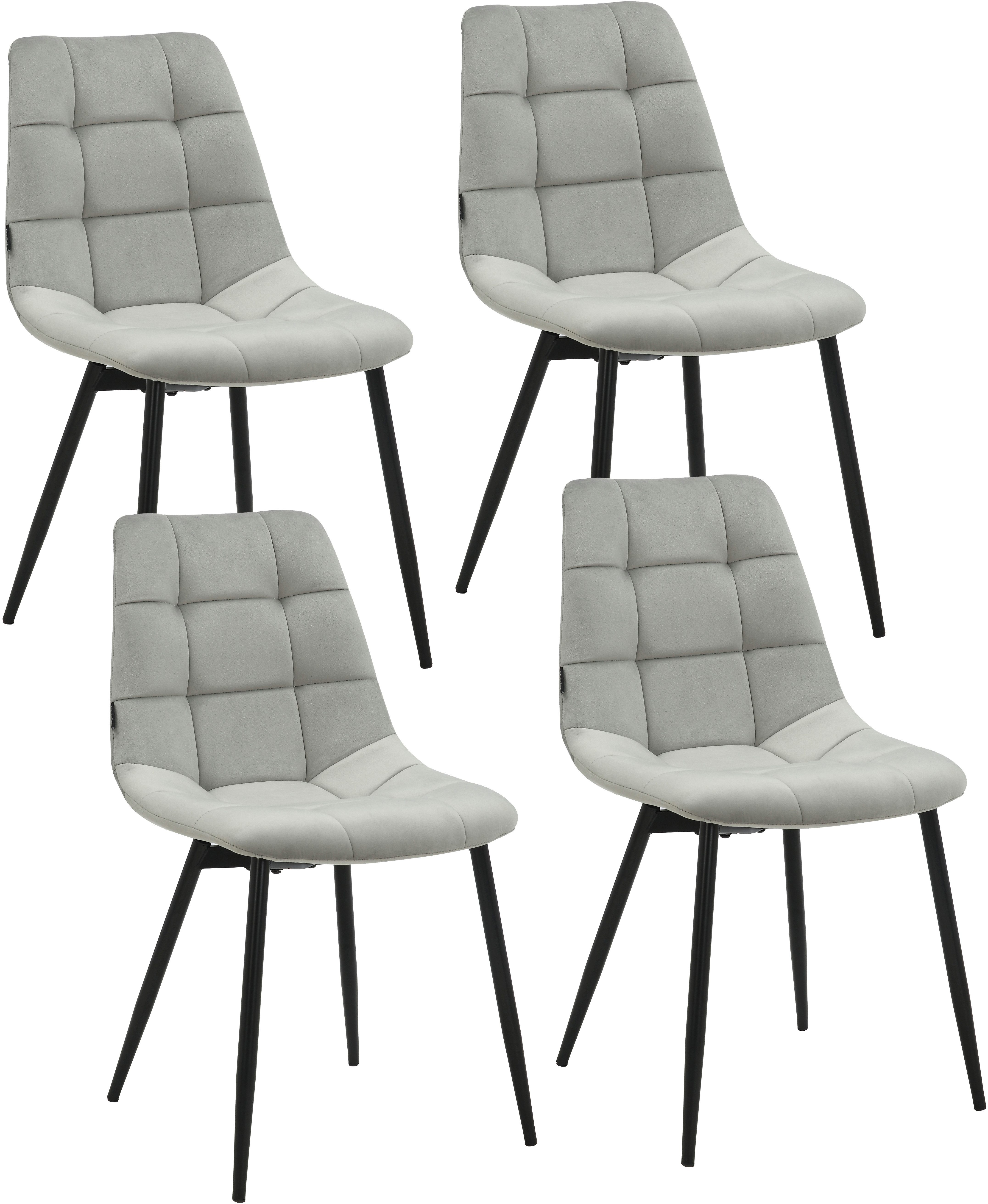 INOSIGN Eetkamerstoel Arhus, TOPSELLER! Keukenstoel met zachte fluwelen bekleding, onderhoudsvriendelijk materiaal (set)