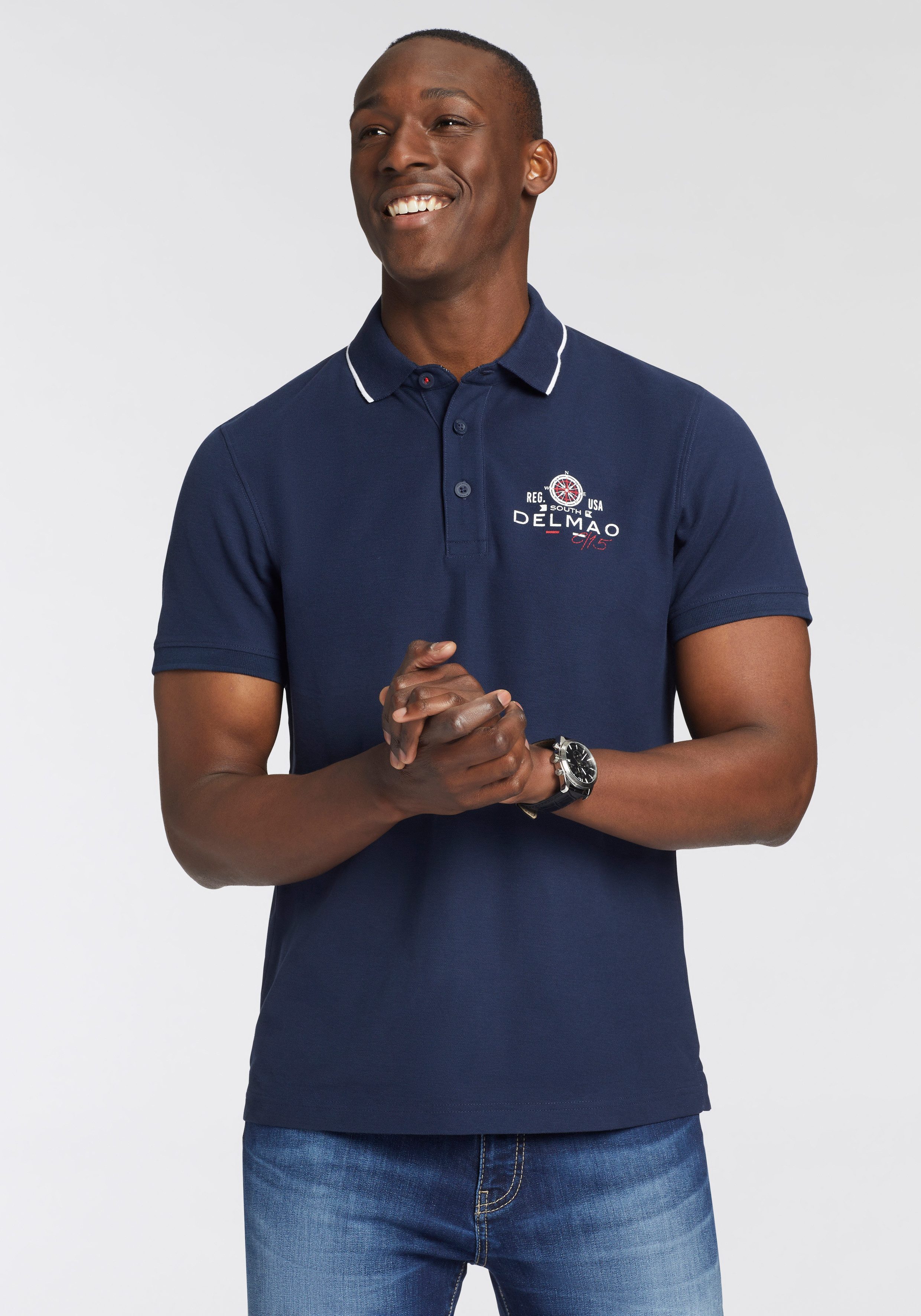 DELMAO Poloshirt met borstprint