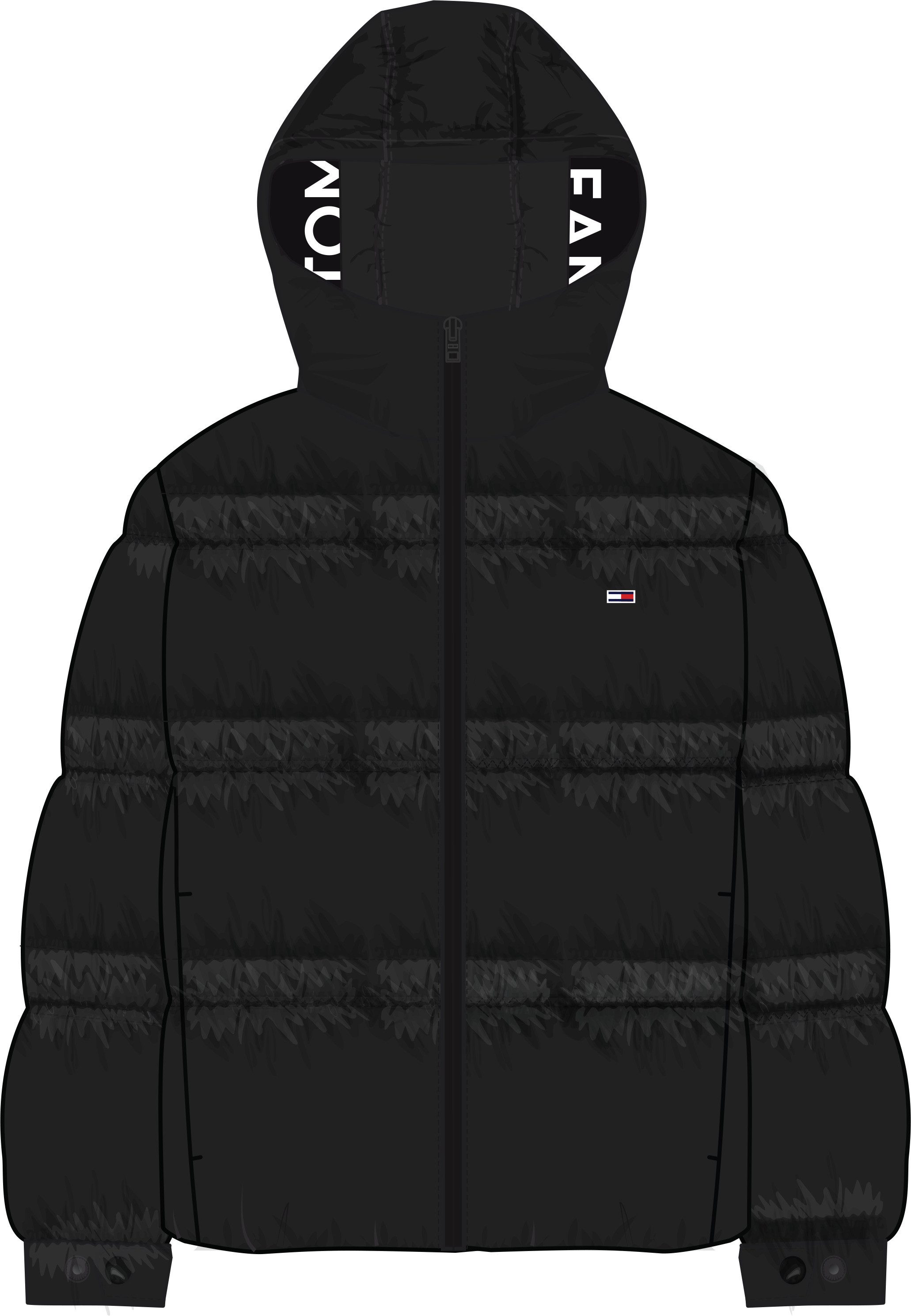 TOMMY JEANS Gewatteerde jas met een logo-opschrift
