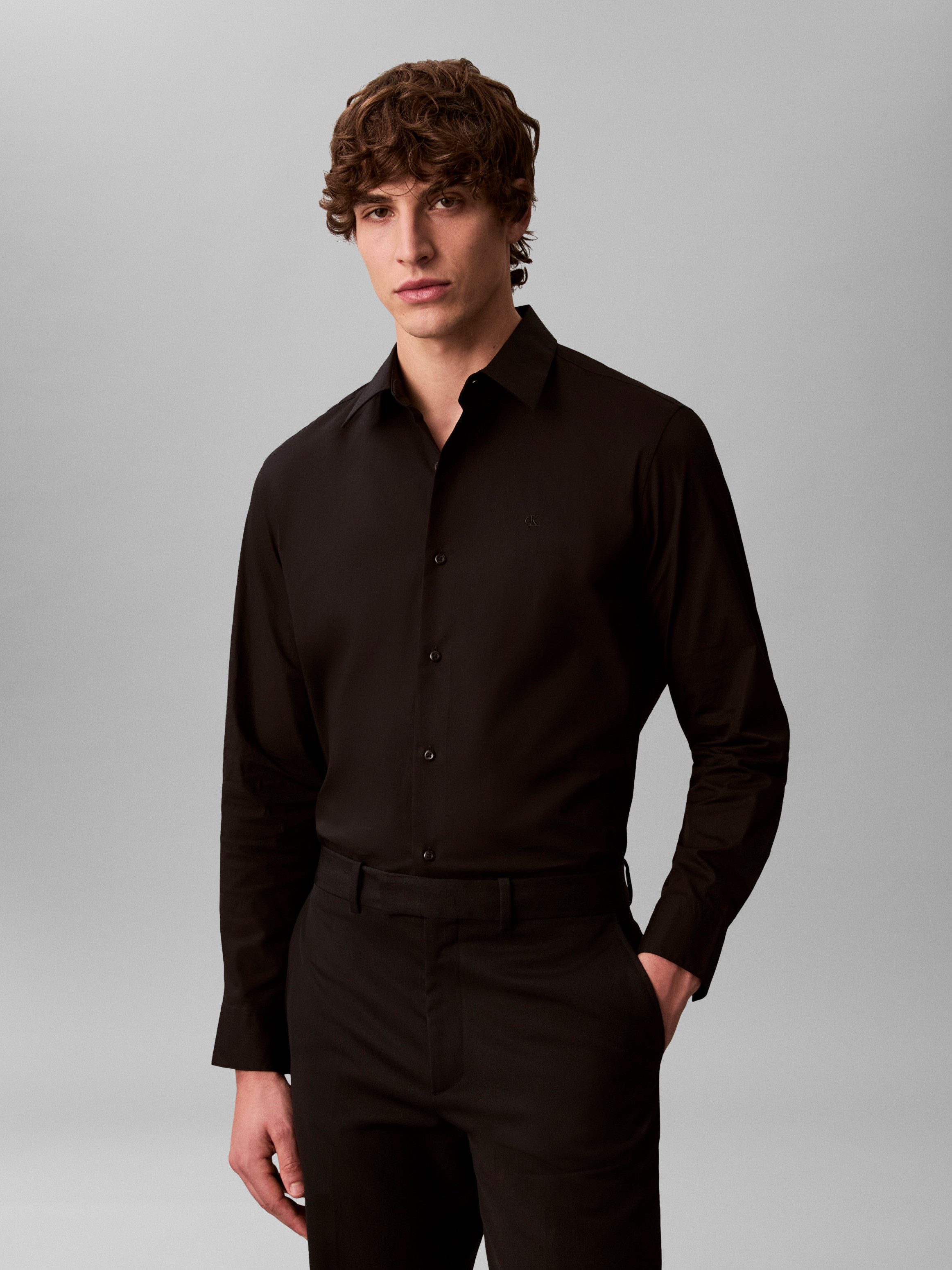 Calvin Klein Businessoverhemd LS SOLID STRETCH CLASSIC SHIRT