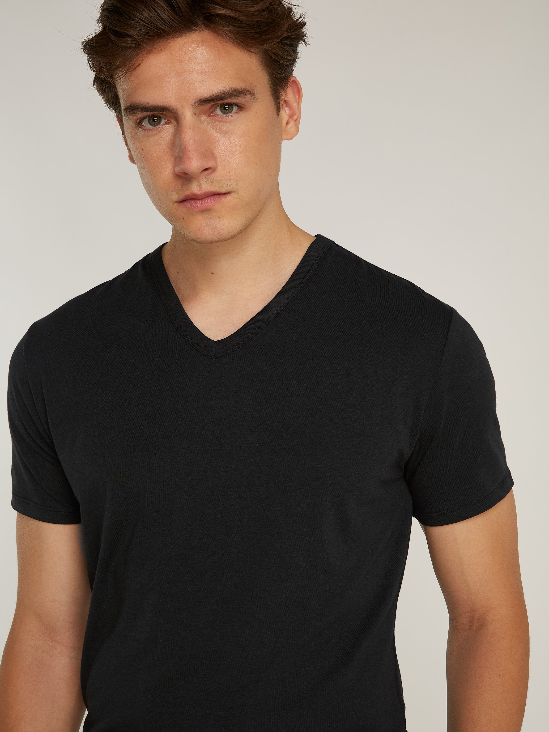 Calvin Klein T-shirt S/S V NECK 3PK met logo aan de zoom (3-delig, Set van 3)