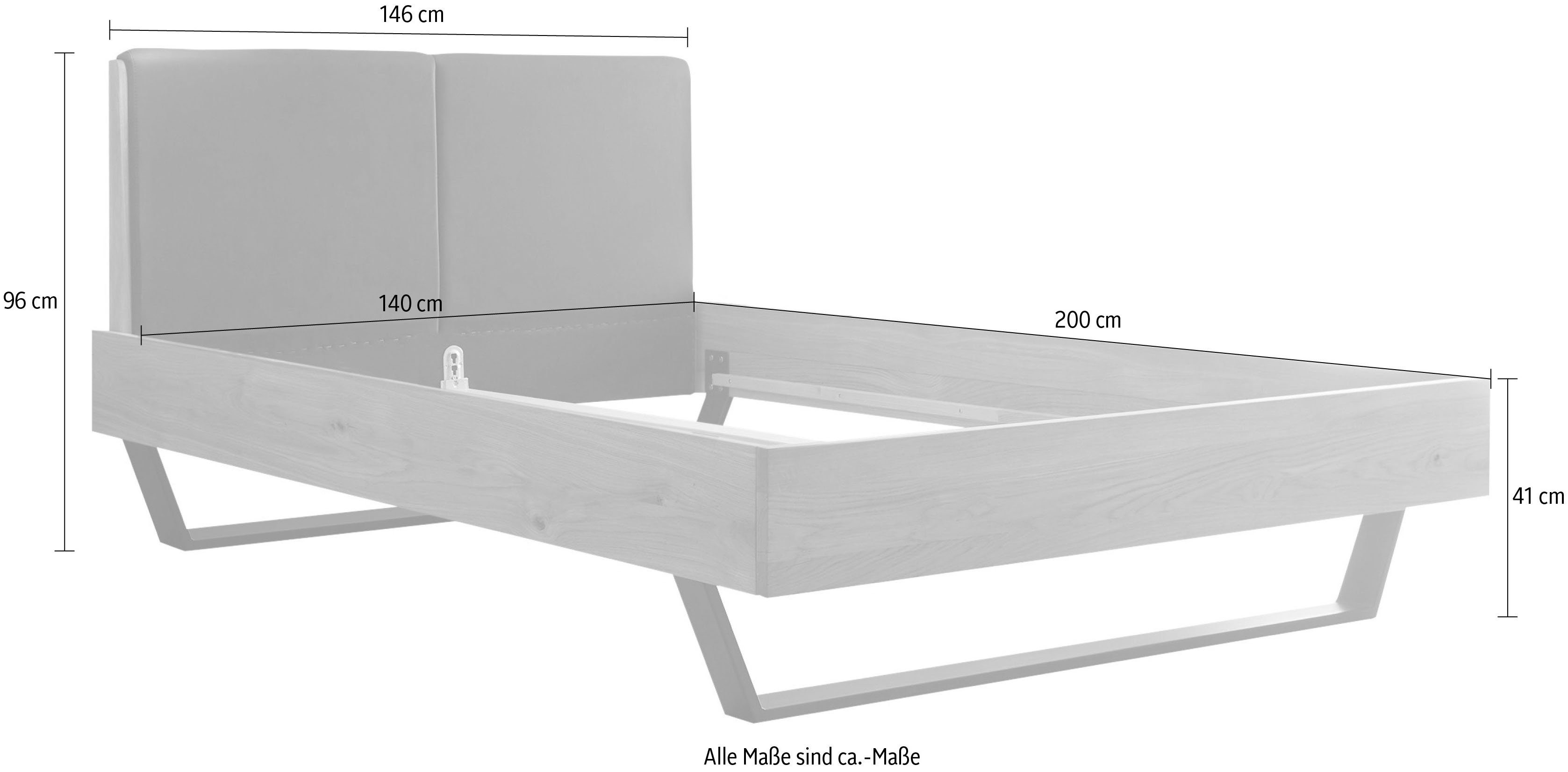 Schlafkontor Massief houten ledikant Keke Massief eiken naar keuze in 180 x 200 cm of 140 x 200 cm