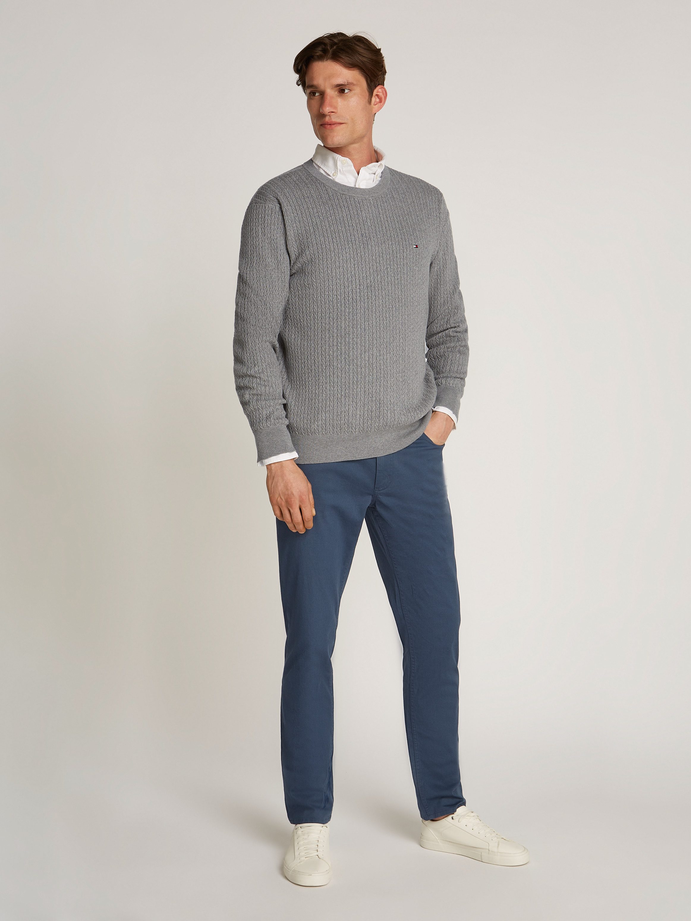 Tommy Hilfiger Gebreide trui HERRINGBONE STRUCTURE C NK