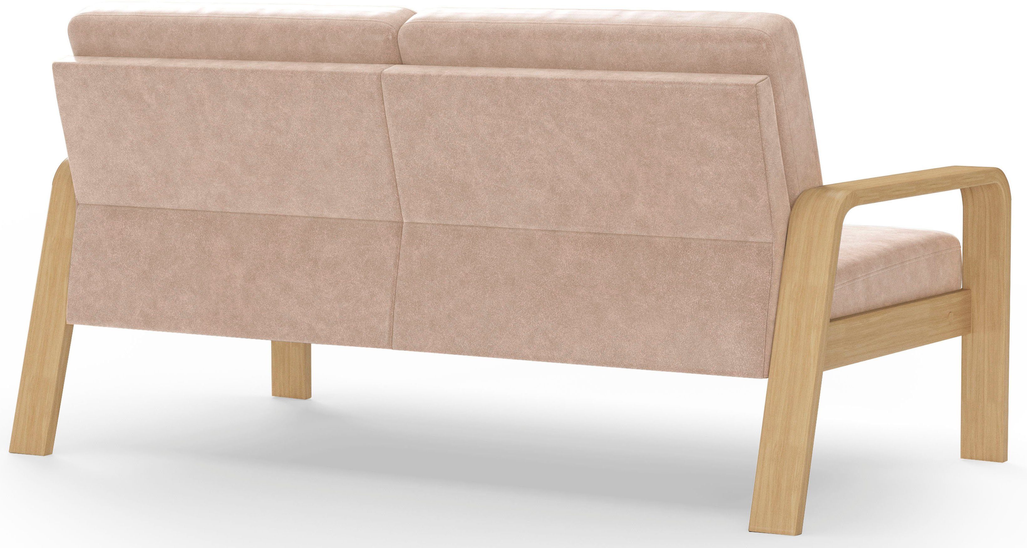 sit&more 2,5-zitsbank Kolding Armleuningen van natuurlijk beukenhout, verschillende bekledingen en kleuren