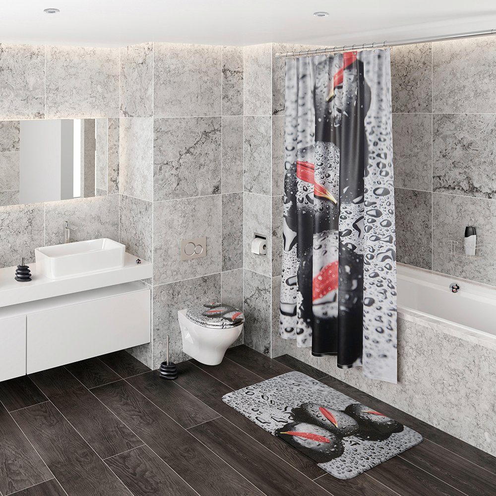 Sanilo Set badkameraccessoires Elegance bestaand uit toiletzitting, badmat en wastafelplug (complete set, 3-delig)