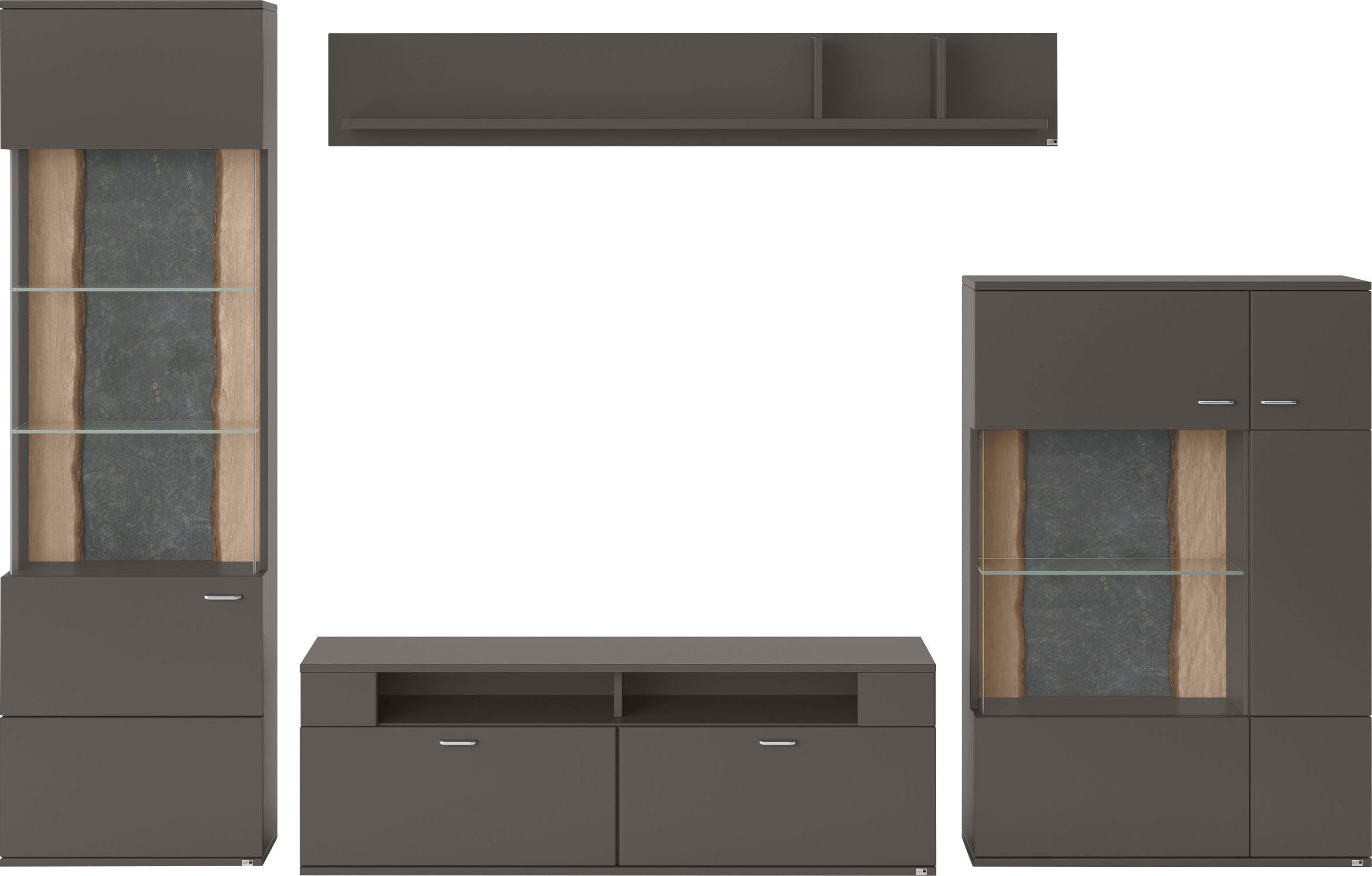 set one by Musterring Wandmeubel Tacoma Type 02, met wandboard (set, 4-delig)