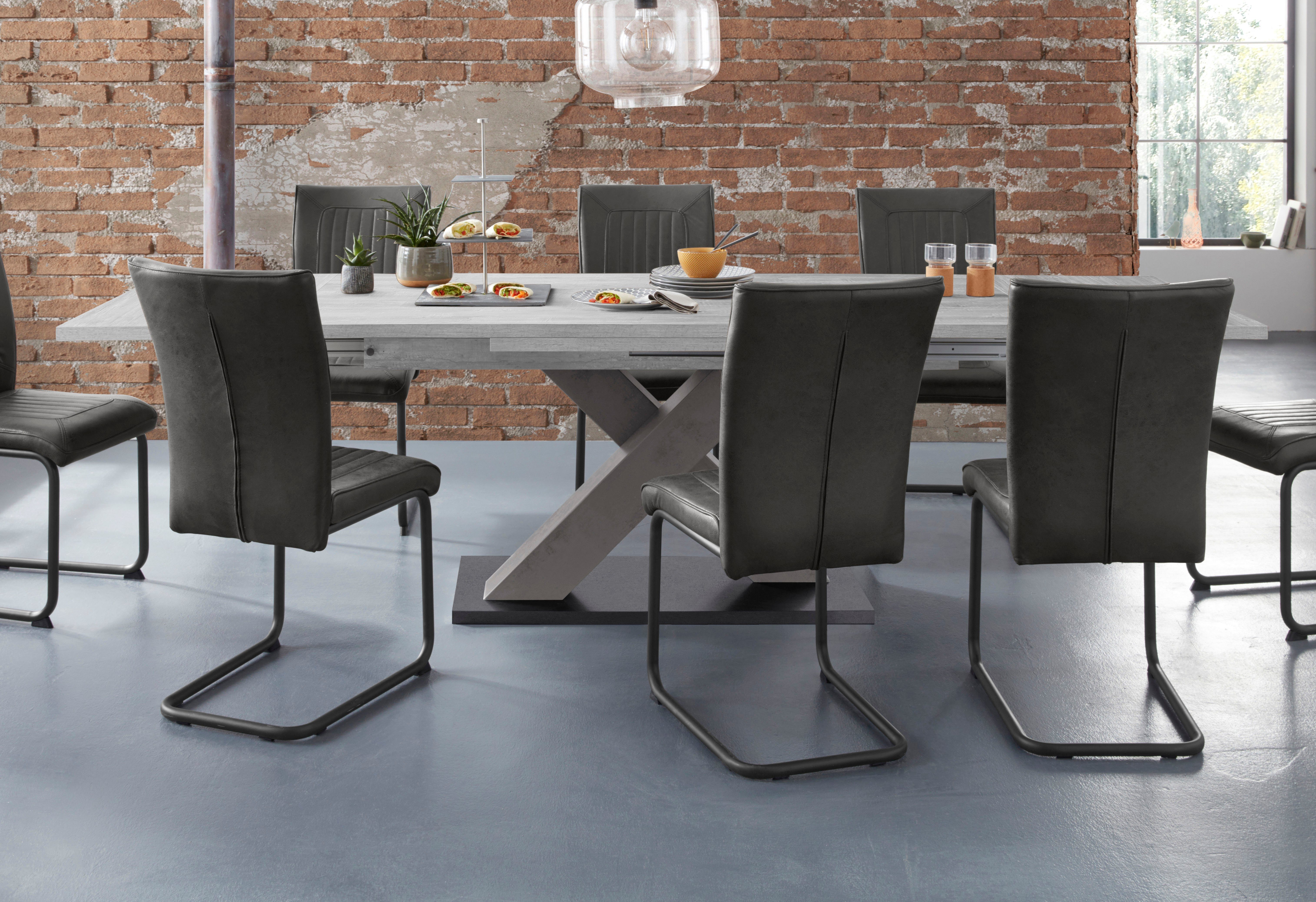Mäusbacher Eettafel Comfort tafel TOPSELLER! Mäusbacher eettafel met X-frame en voetplaat. Breedte 160-260