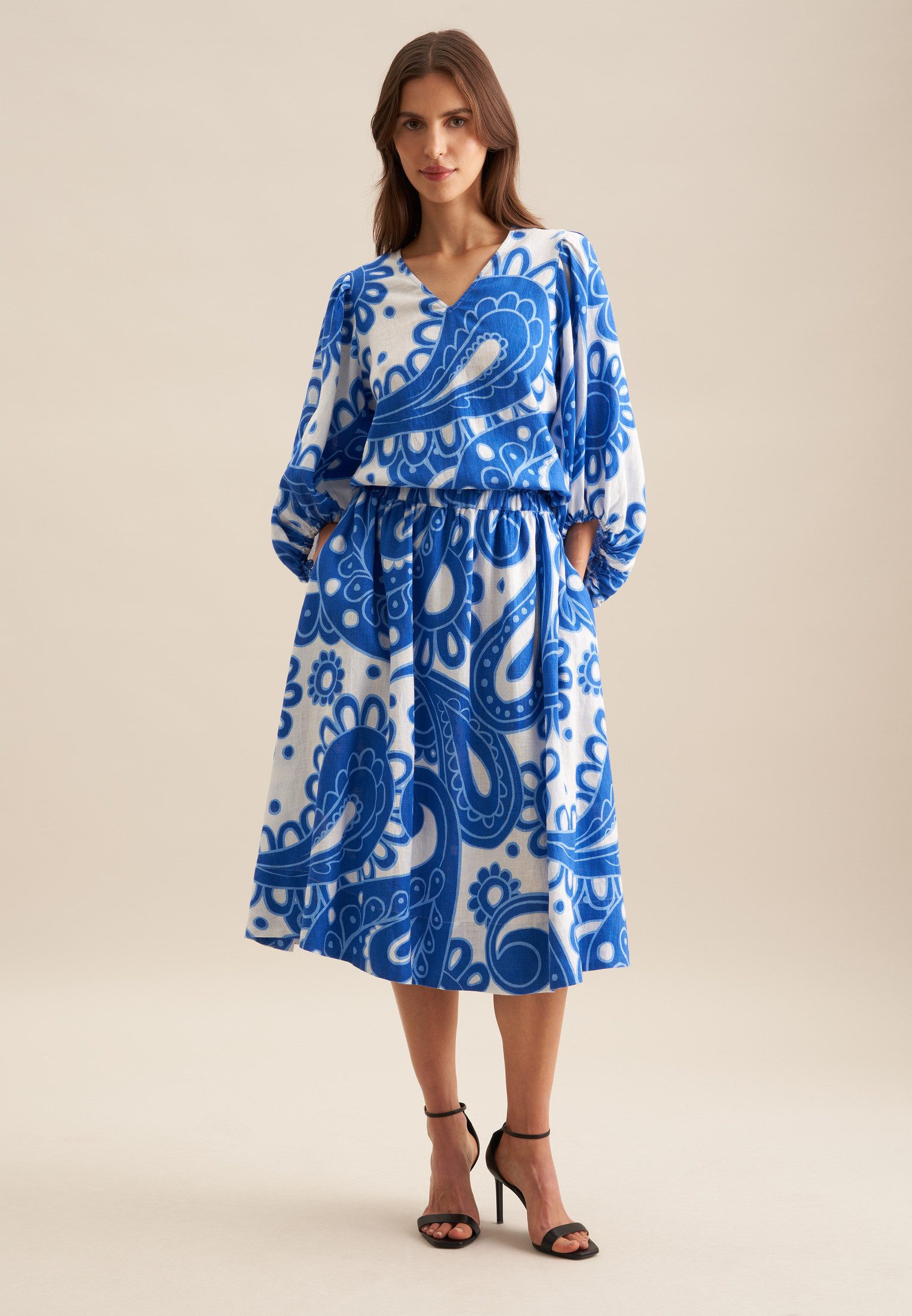 seidensticker Midirok Zwarte roos