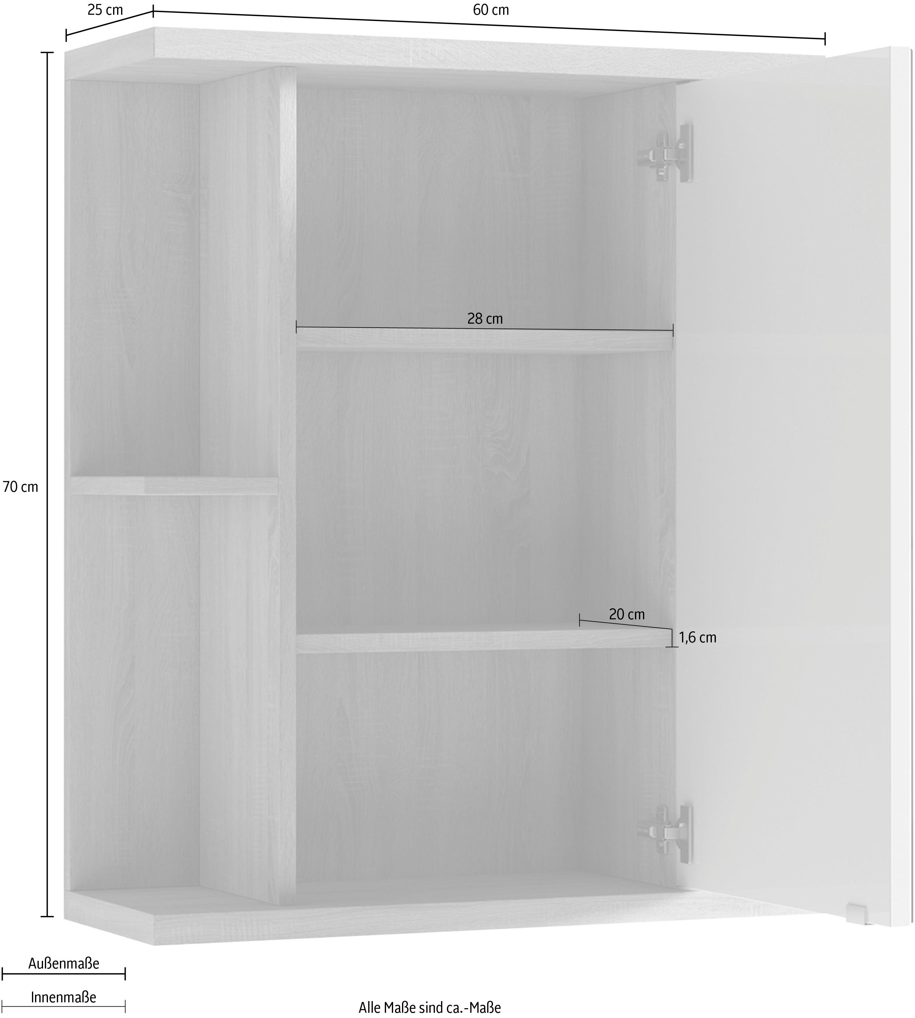 Homexperts Spiegelkast Nusa Breedte 60 cm, met grote spiegeldeur en veel bergruimte
