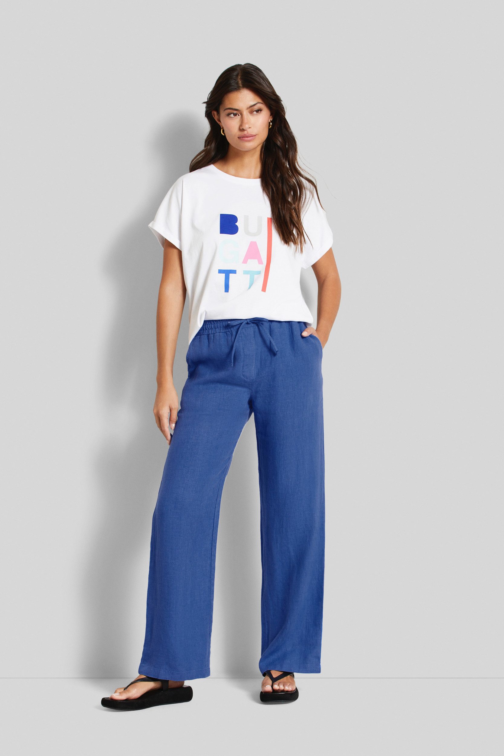 Bugatti Stoffen broek met elastiek
