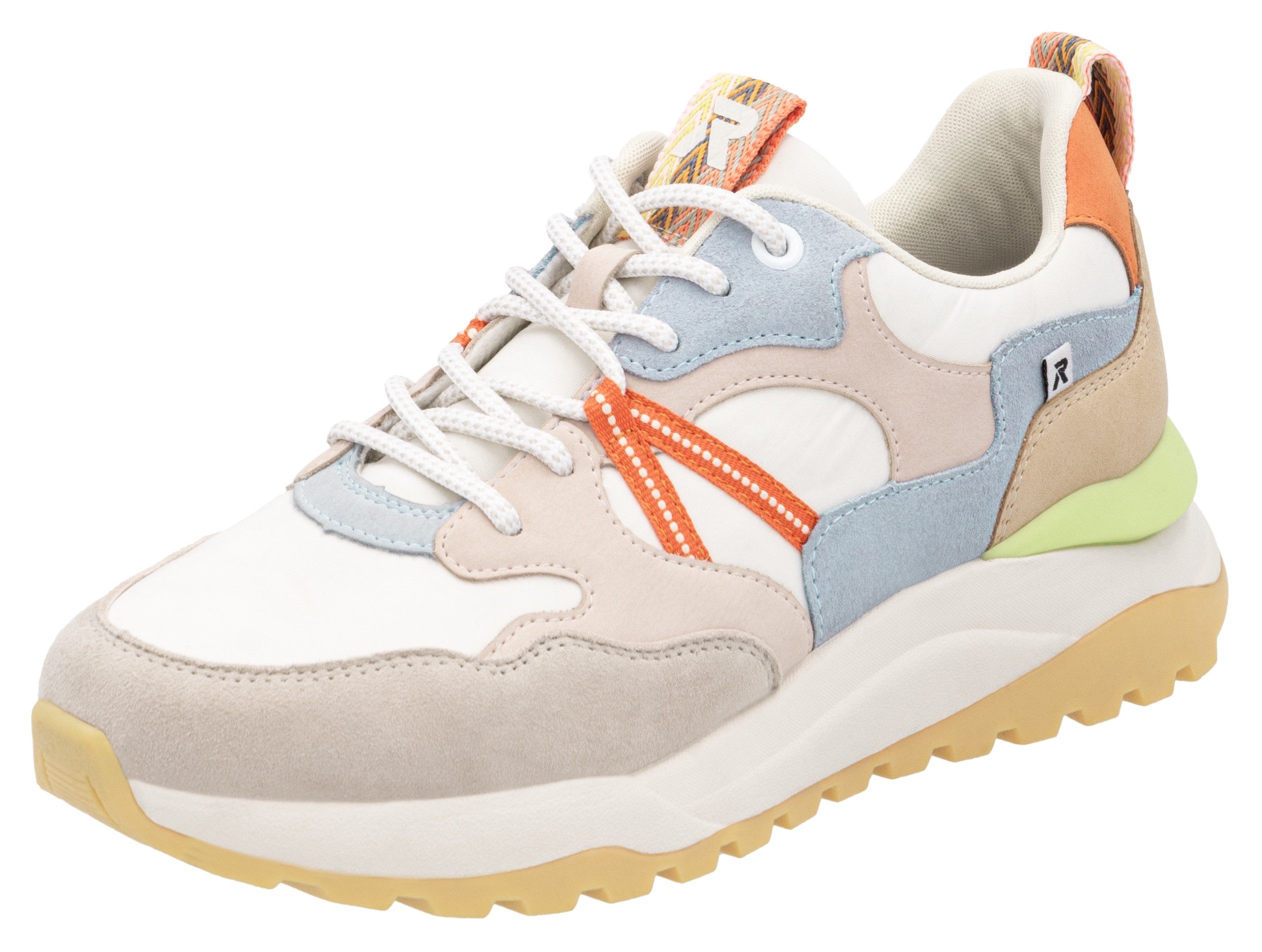 RIEKER Sport Sneakers met sleehak Bel Air vrijetijdsschoen, lage schoen, veterschoen met uitneembaar voetbed