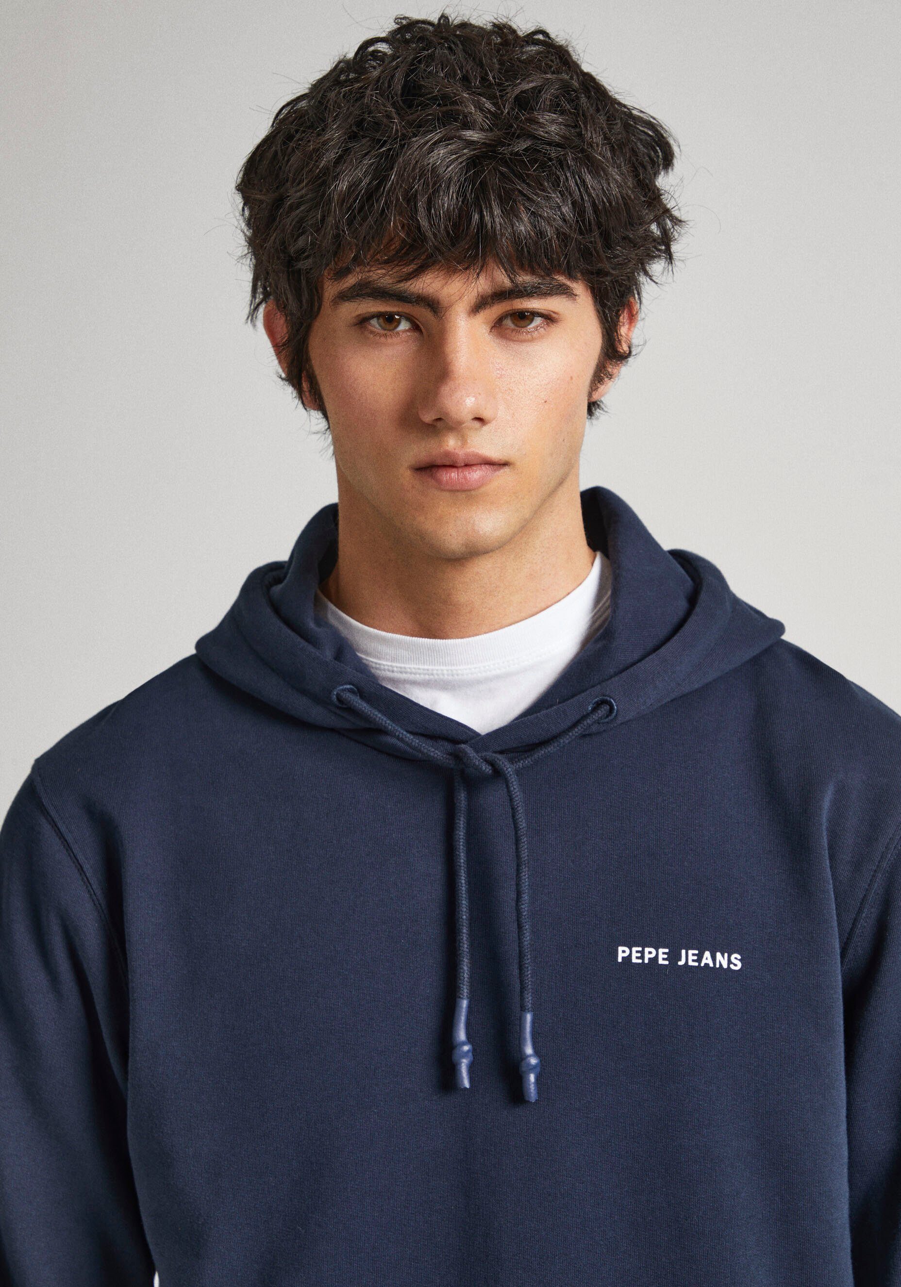 Pepe Jeans Hoodie met grote print op de rug