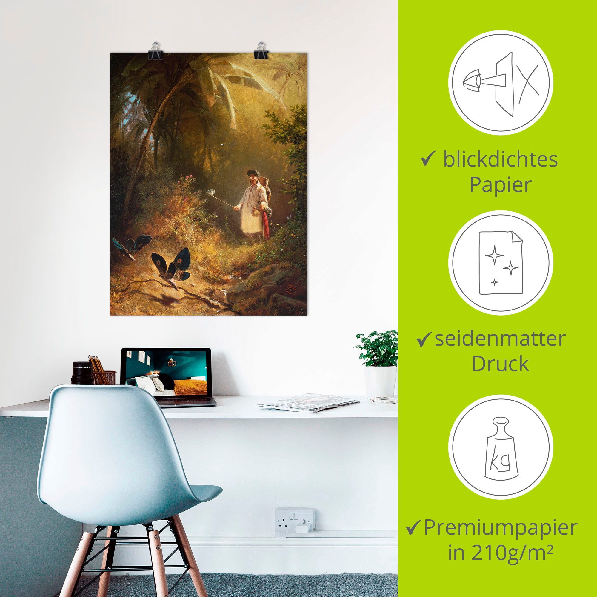 Artland Artprint De vlindervanger als artprint op linnen, poster in verschillende formaten maten