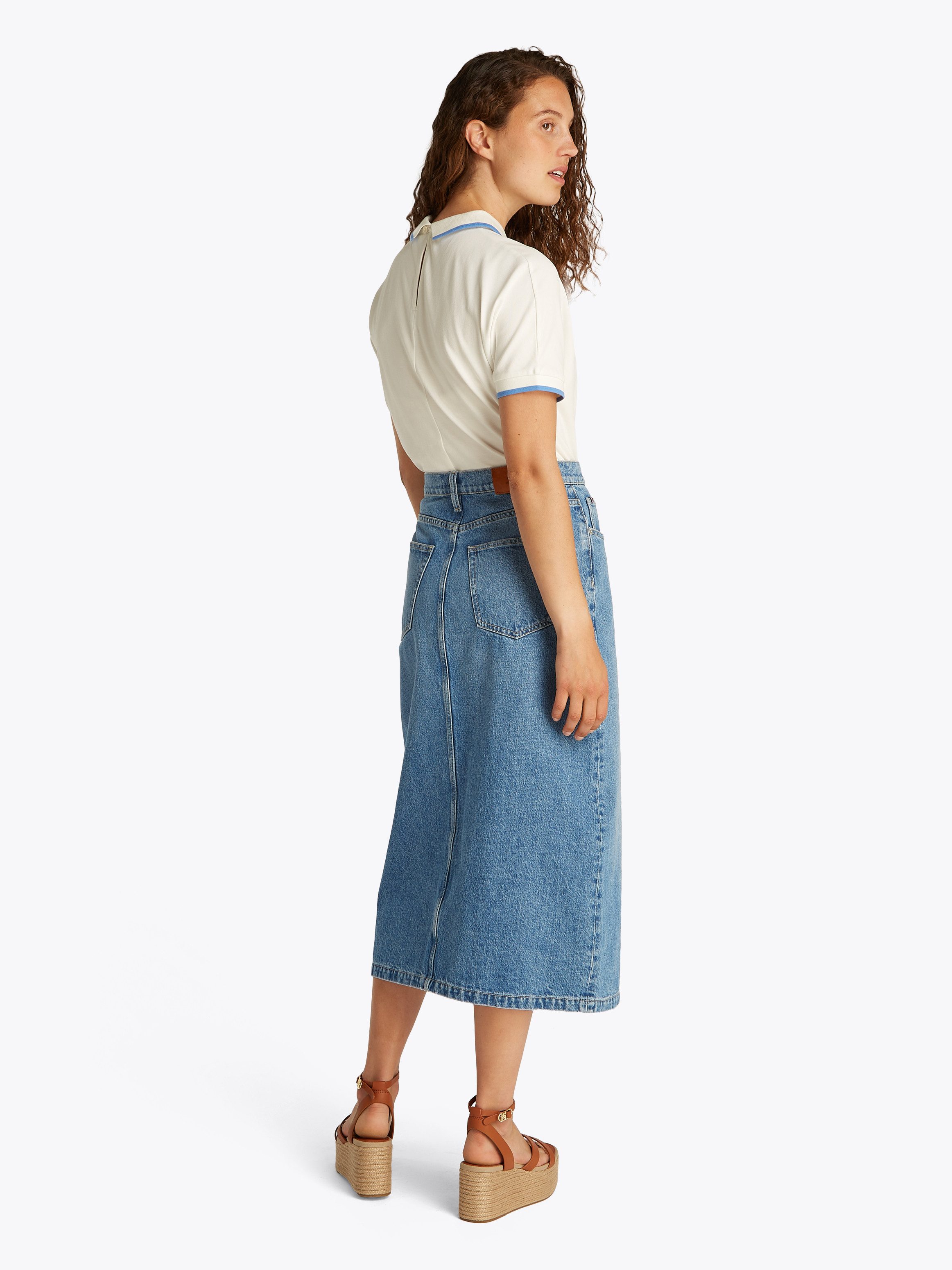 Tommy Hilfiger Jeans rok DNM MIDI STRAIGHT SKIRT HW UMA