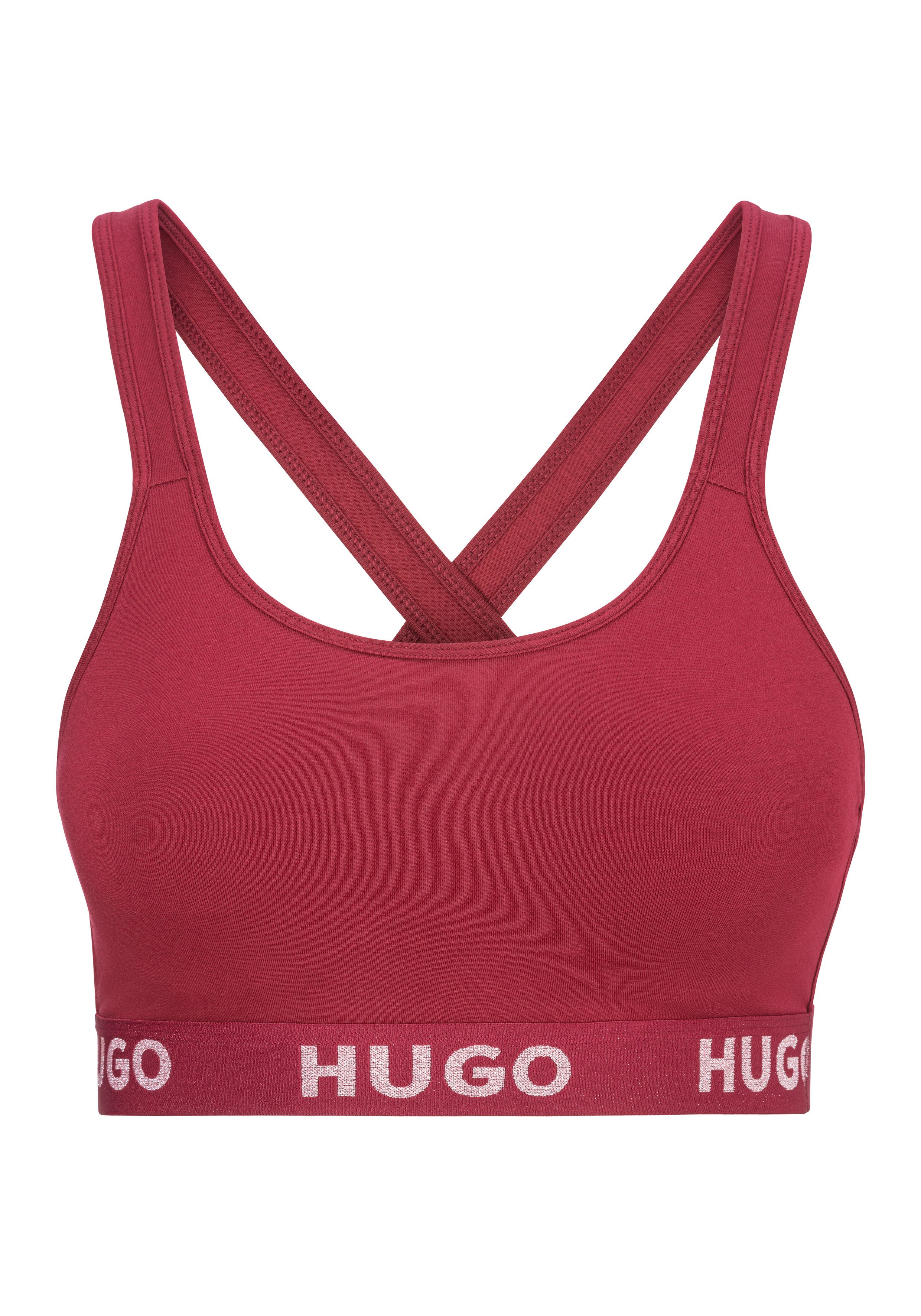 HUGO underwear Bralette-bh BRALETTE PADDED SPOR met hugo logo aan de tailleband dames bralettes maat S rood