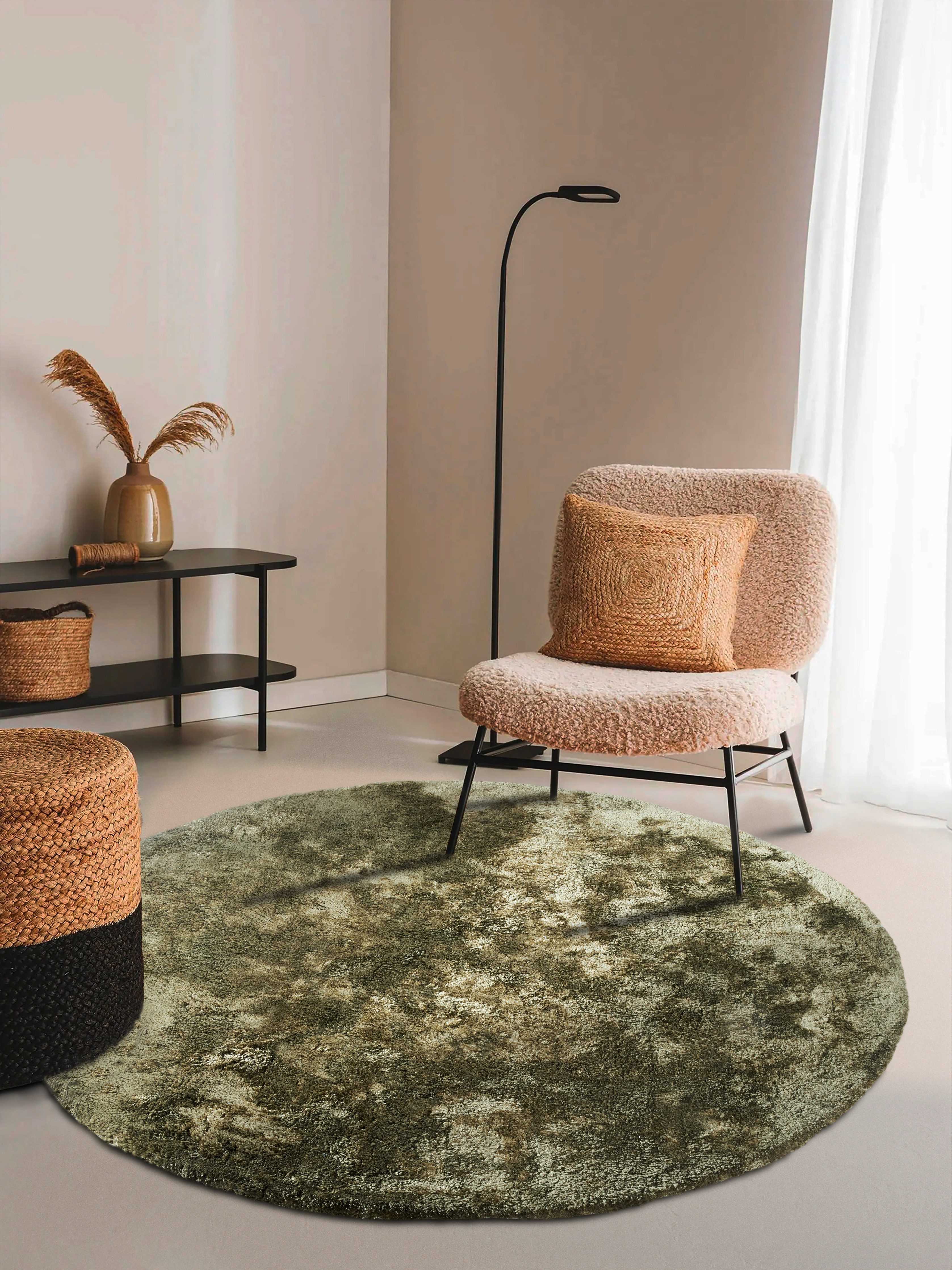 ELLE DECORATION Hoogpolig vloerkleed Calida Lange pool, shaggy, effen, pluizig, zacht, glanzend, modern, effen