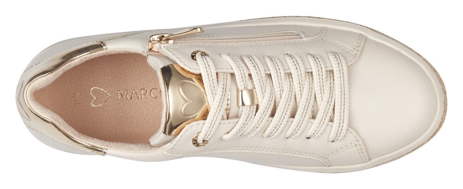 Marco Tozzi Plateausneakers vrijetijdsschoen, lage schoen, veterschoen met buitenrits