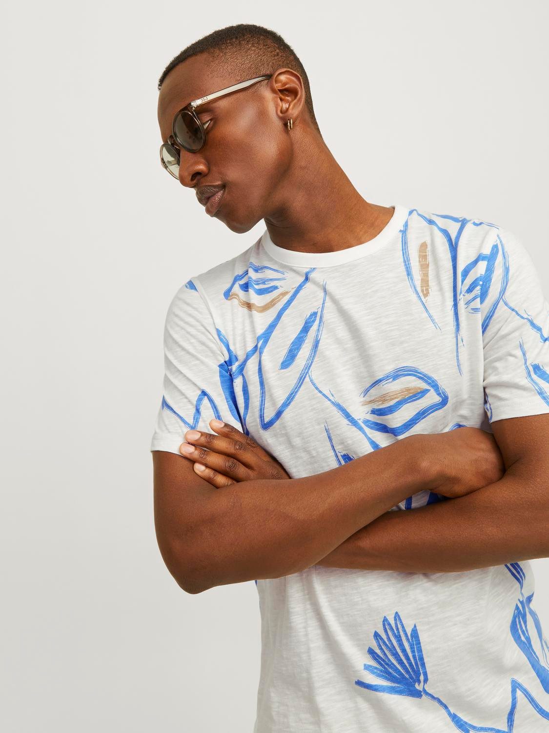 Jack & Jones T-shirt JPRBLAPALMA AOP SS TEE CREW NECK SN