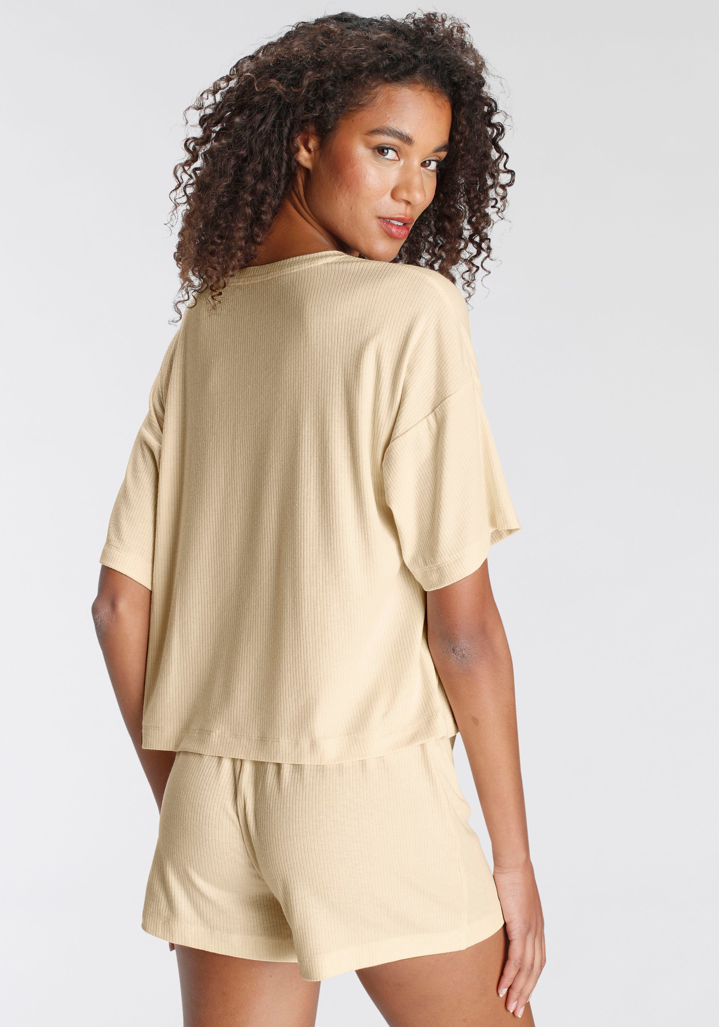 Lascana Shortama uit mooi ribmateriaal (set, 2-delig)