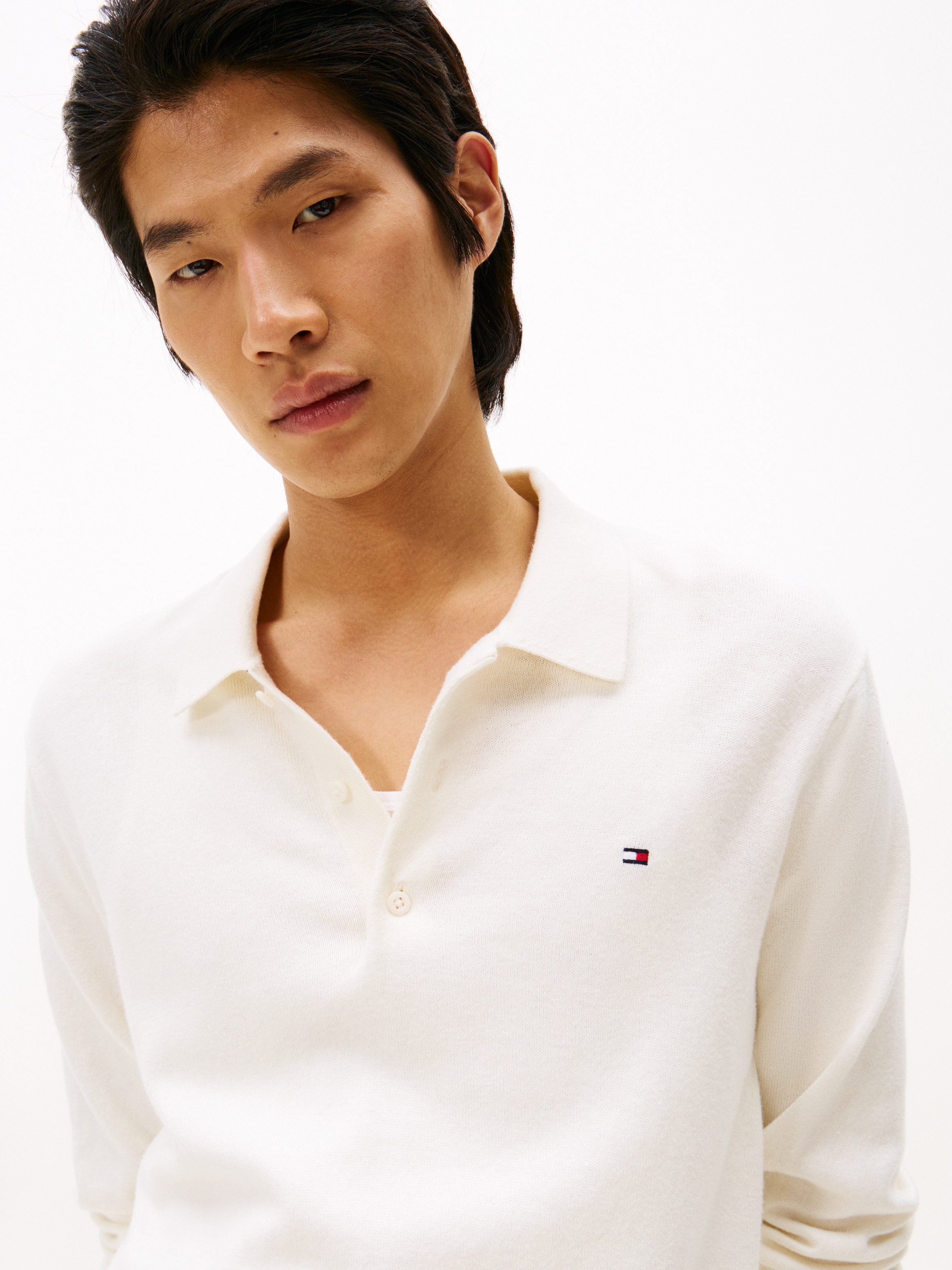 Tommy Hilfiger Trui met polokraag PIMA ORG CTN CASHMERE LS POLO