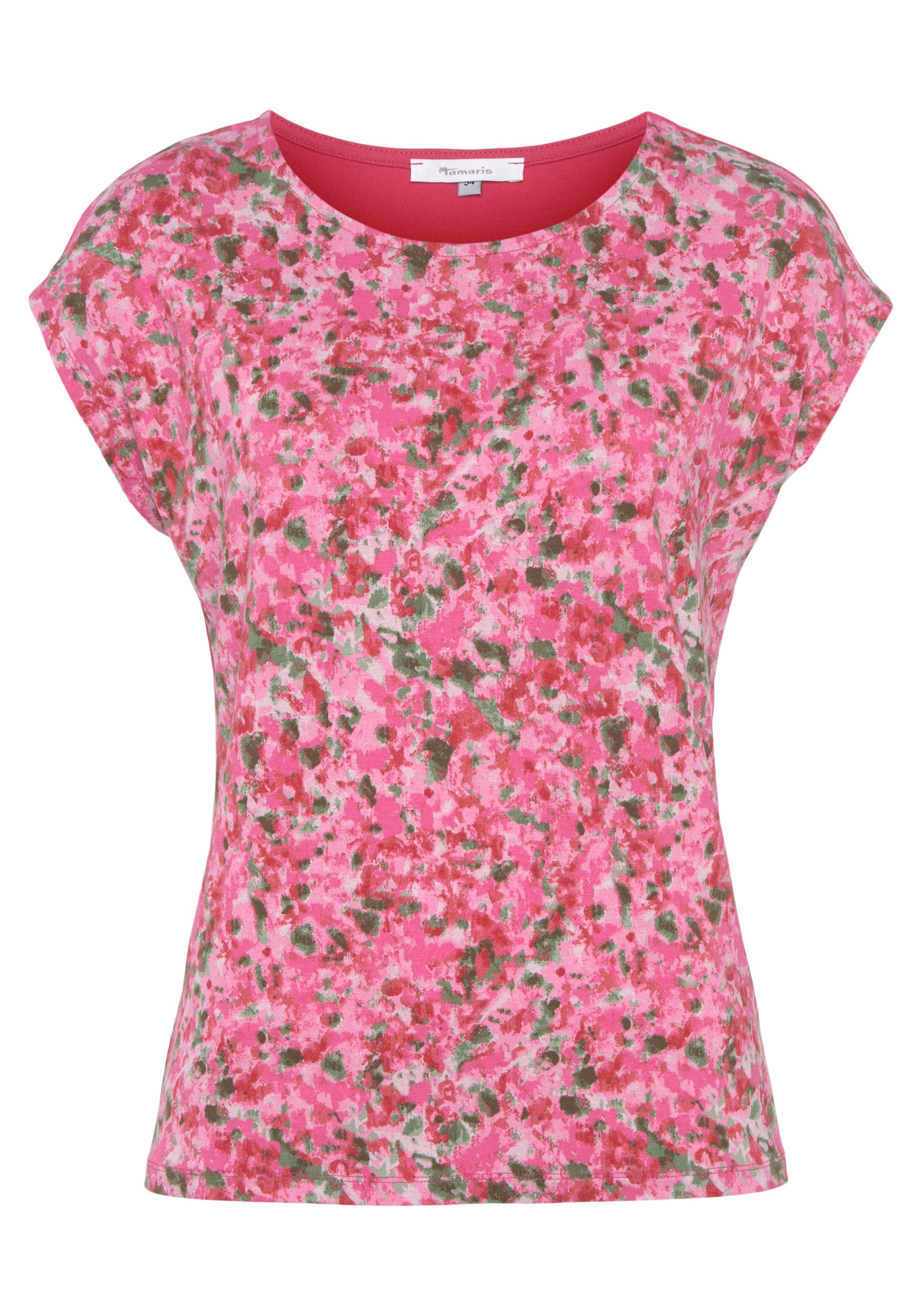 Tamaris Shirt Korte mouwen, figuurvriendelijke pasvorm, animal-print-look