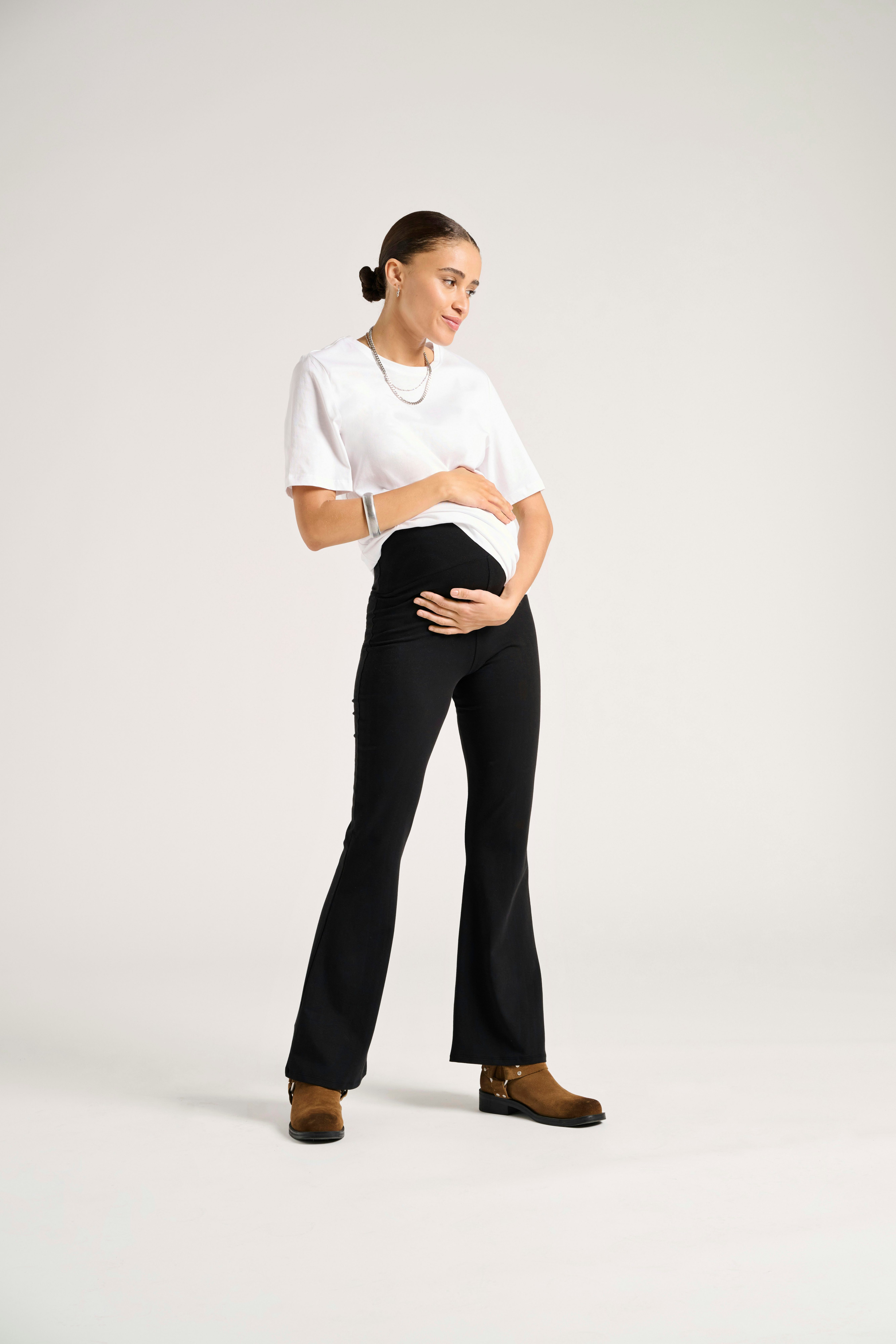 ONLY MATERNITY Zwangerschapslegging OLMLOVELY LEO FLARED PANT 2-PACK NOOS (set, 2-delig)