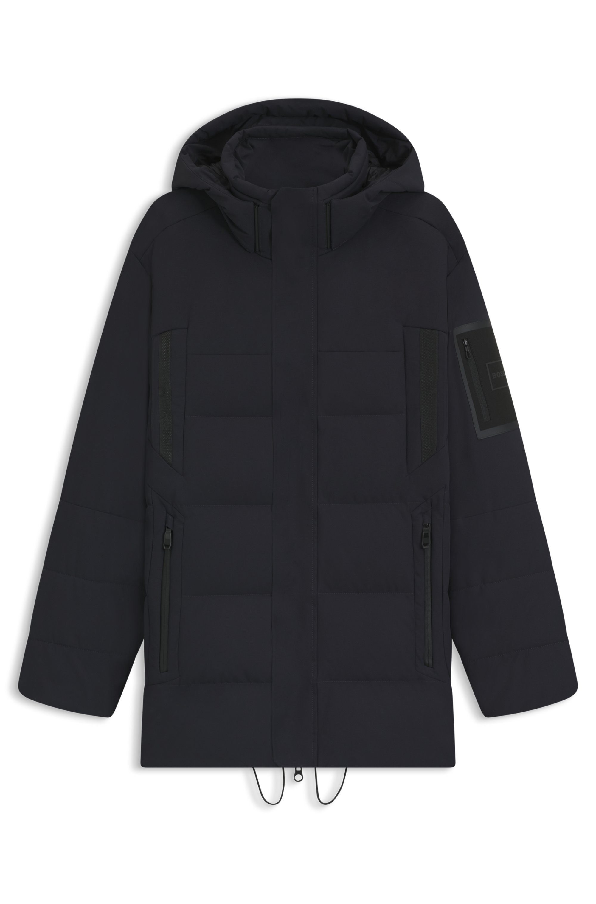 BOSS GREEN Donsjack Opstaande kraag, Regular, afneembare capuchon ademend functioneel Parka