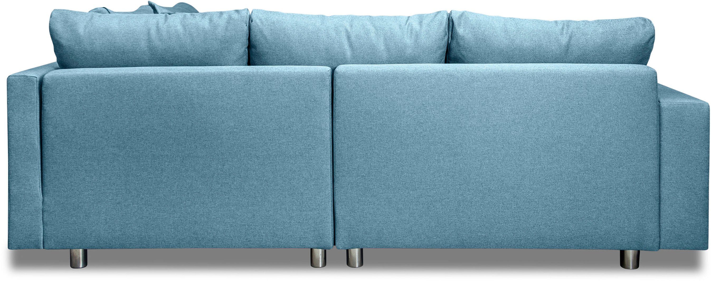 COLLECTION AB Hoekbank Cannes L-vorm met hocker, inclusief slaapfunctie