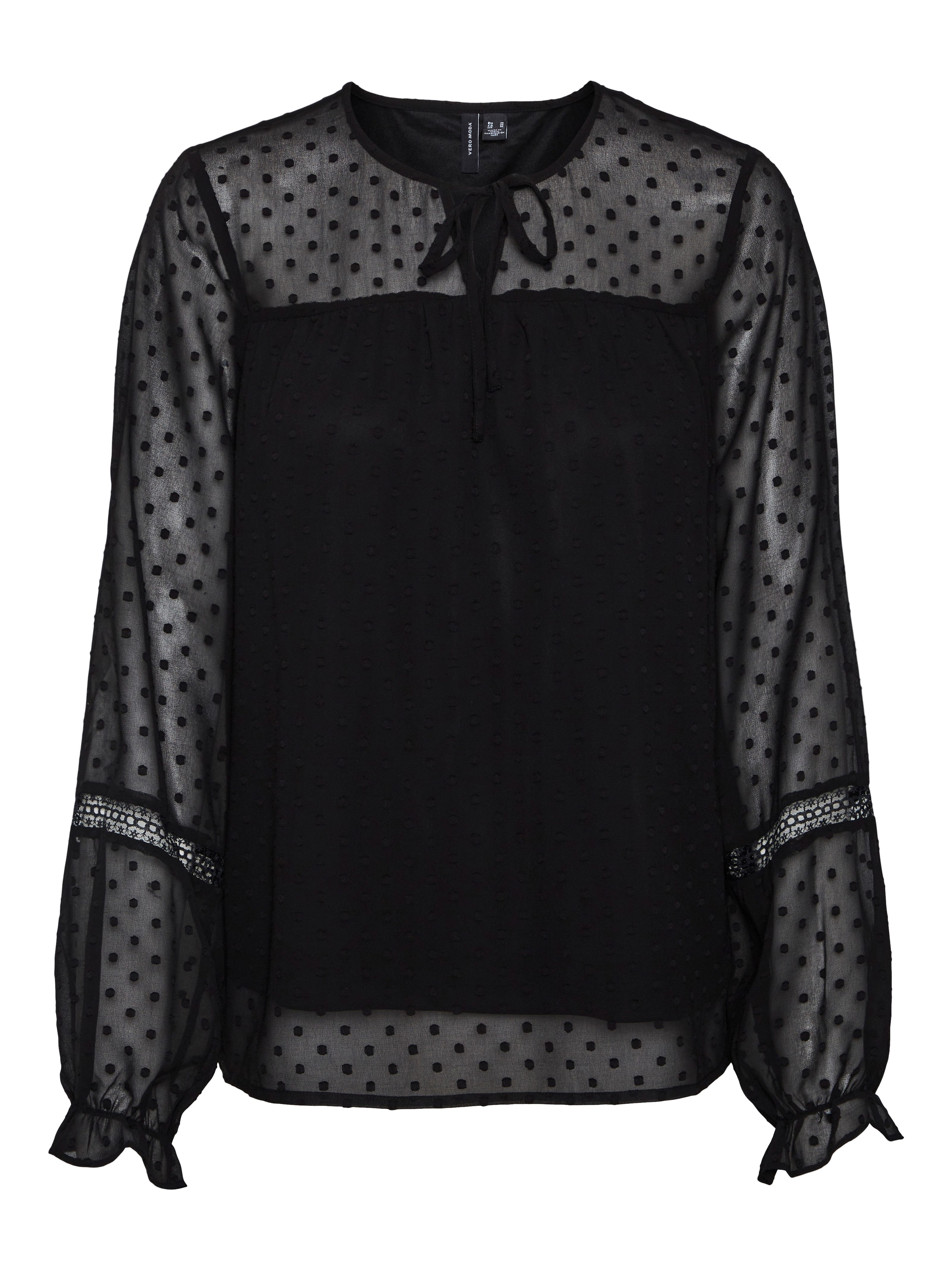 Vero Moda Blouse met lange mouwen VMLEAH LS LACE TOP WVN GA NOOS