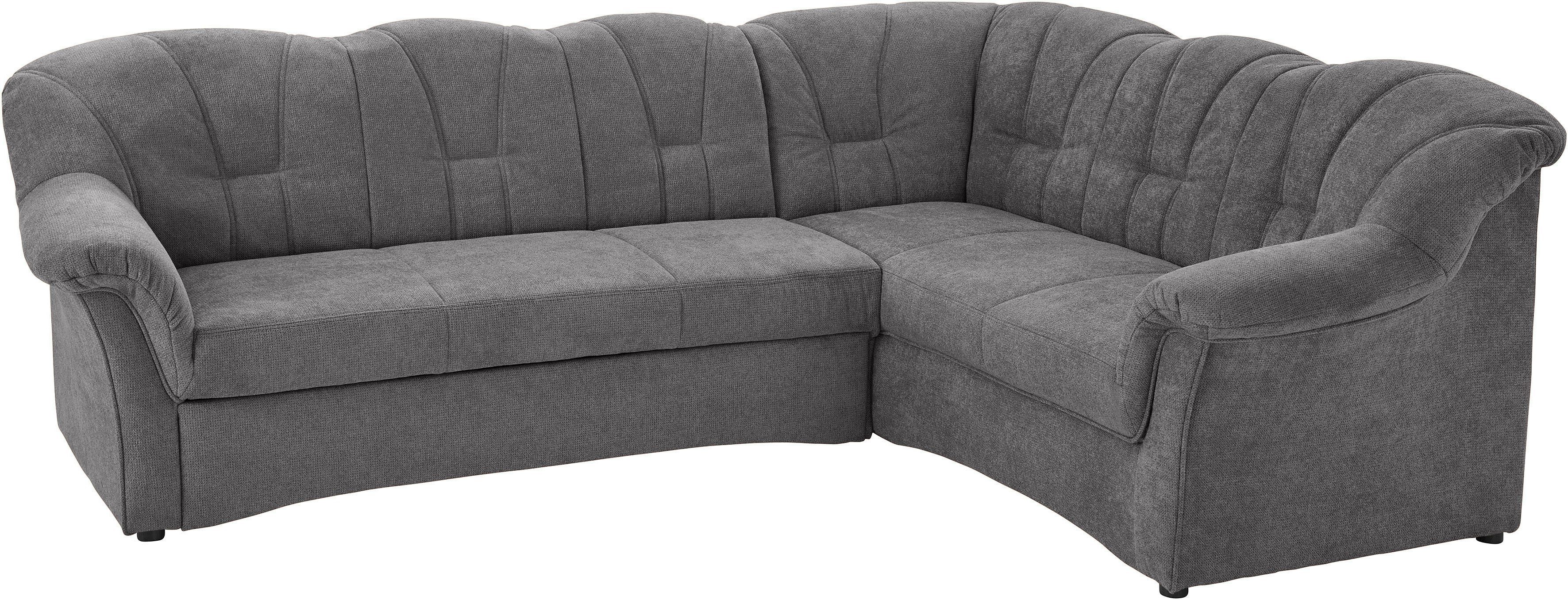 DOMO collection Hoekbank Papenburg B/D/H: 242/190/84 cm L-vorm naar keuze met slaapfunctie, lange zijde links of rechts