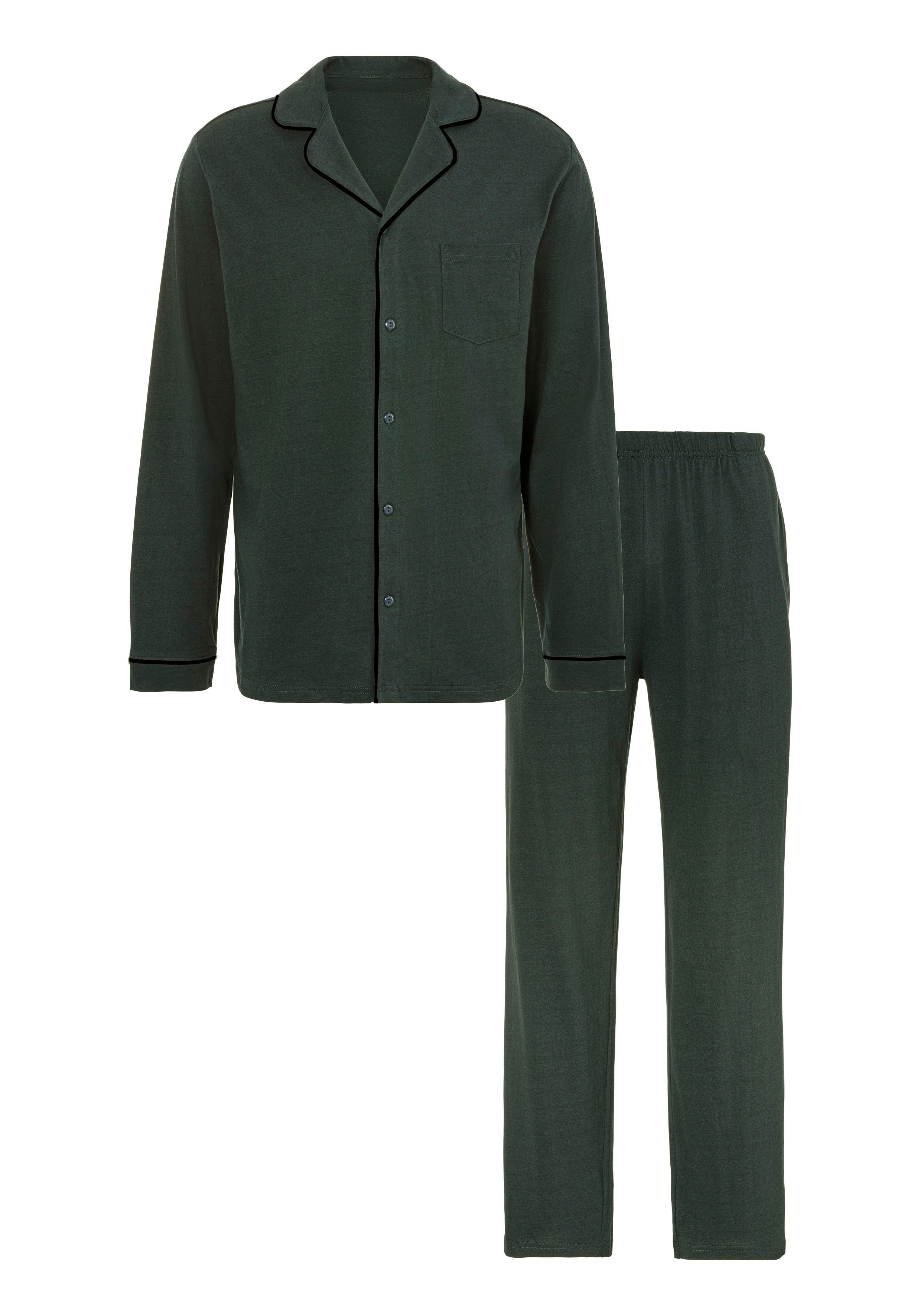s.Oliver RED LABEL Beachwear Pyjama Pyjama in klassieke snit van comfortabele jerseykwaliteit (2-delig, 1 stuk)
