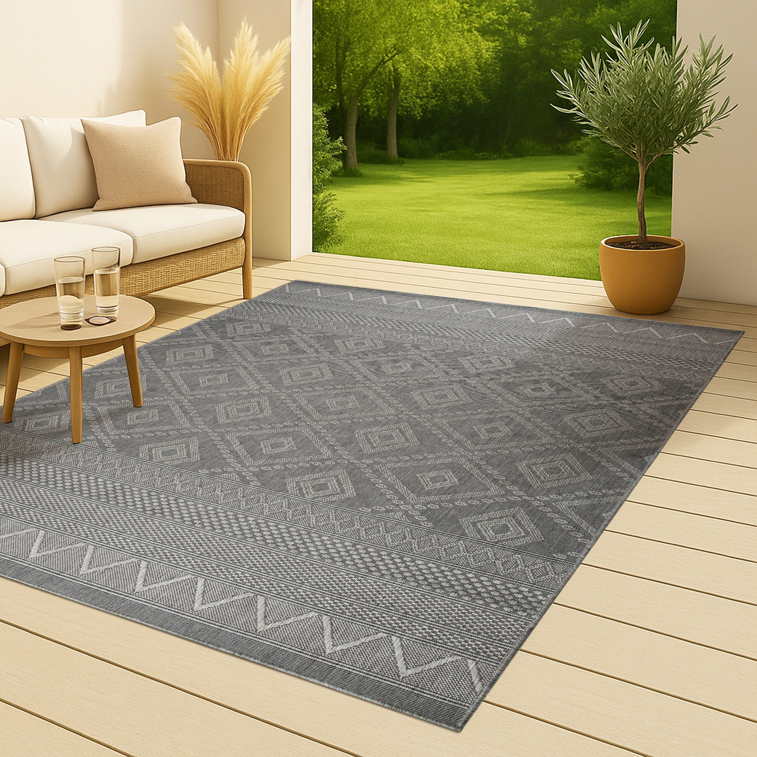 my home Vloerkleed Toronto is ook als loper verkrijgbaar Geschikt voor binnen en buiten, sisal-look, weerbestendig & uv-bestendig, boho