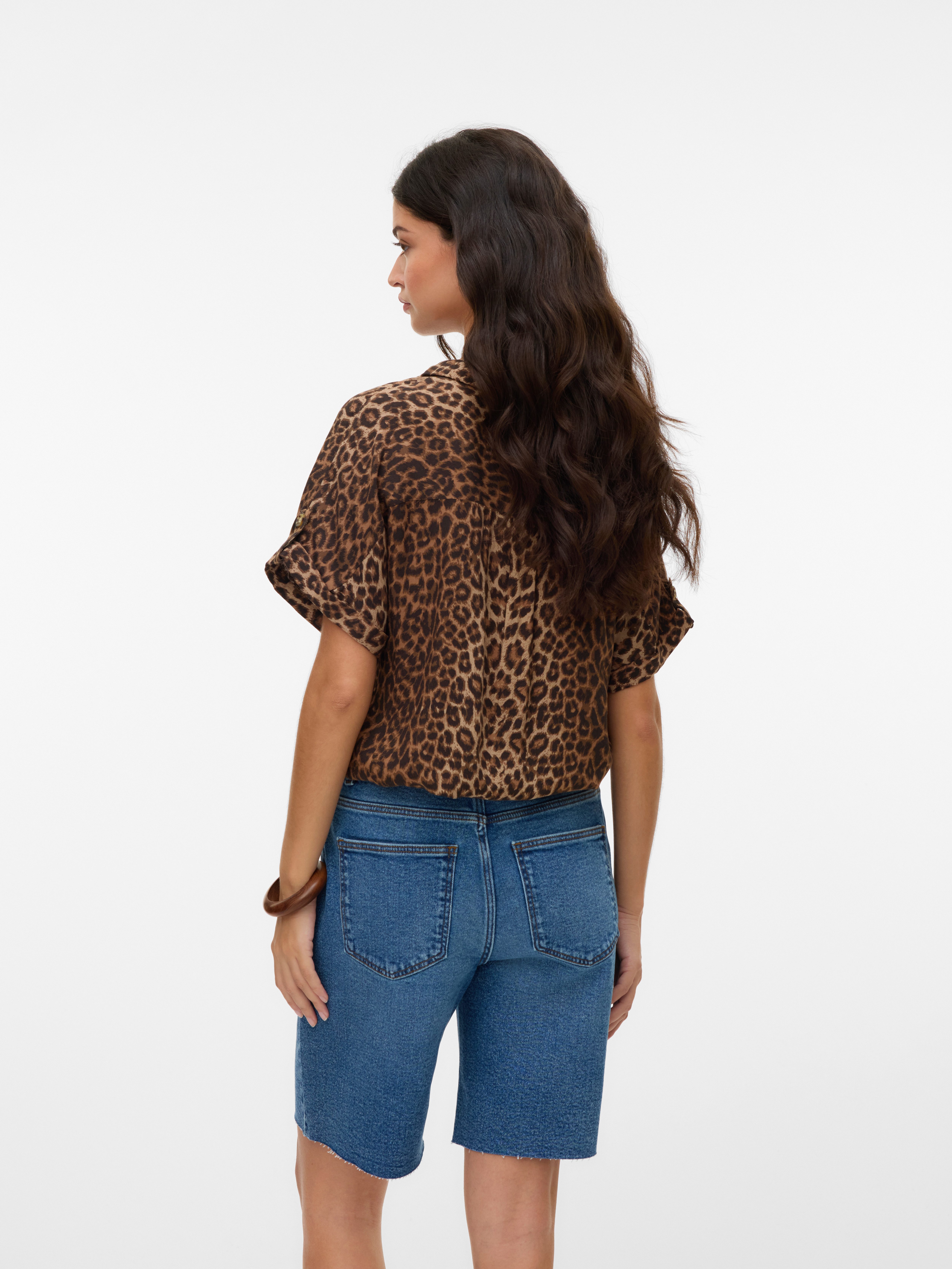 Vero Moda Blouse met korte mouwen VMBUMPY SS SHIRT AOP WVN GA NOOS